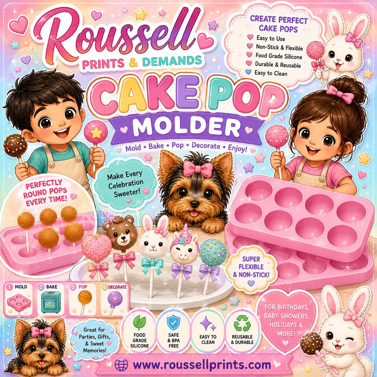 Cake Pop Molder Collection Cover with Cake Pops