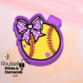 Softball with checkered bow Freshie Mold / Molder