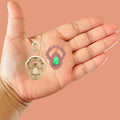Wood Vine Earring with Precious Stone A Clay Cutter