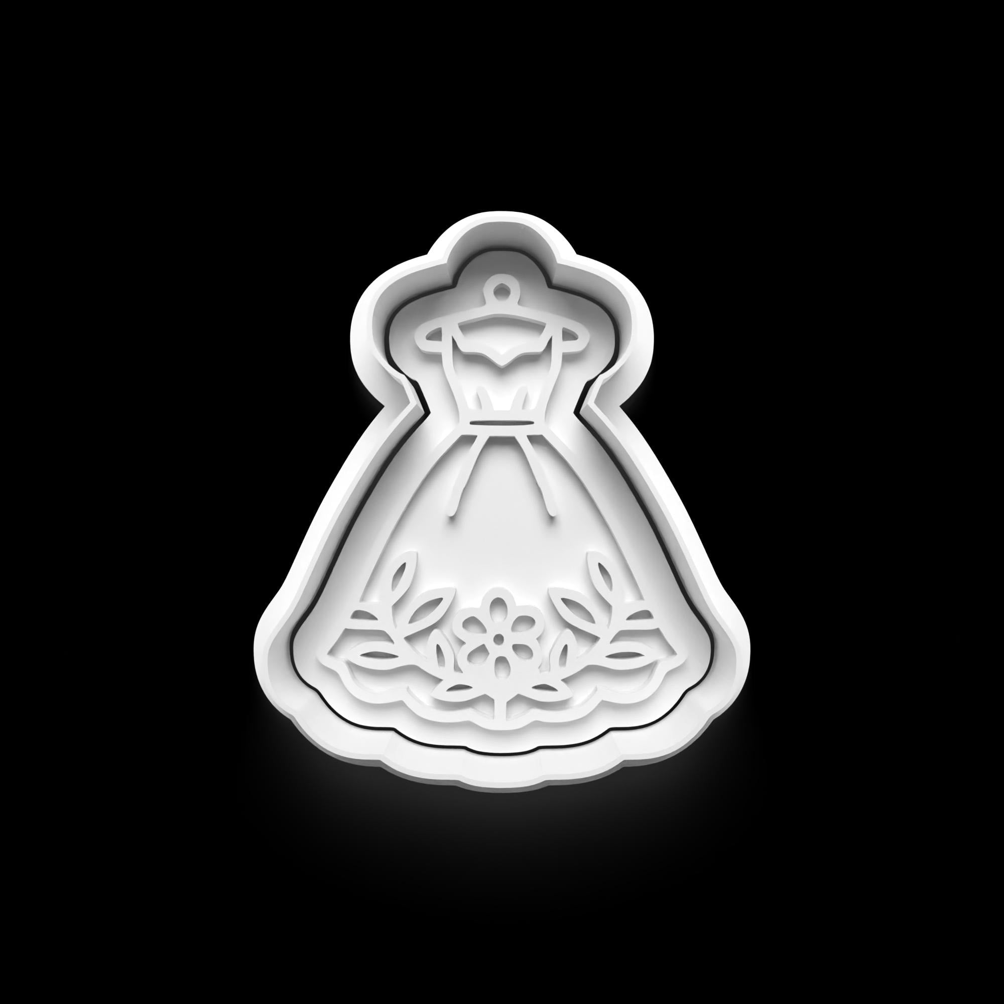 Bridal Cookie Cutter: 3D Printed Fondant & Clay Cutter