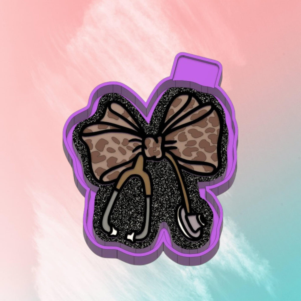 Coquette Bow with Stethoscope Freshie Silicon Mold / Molder