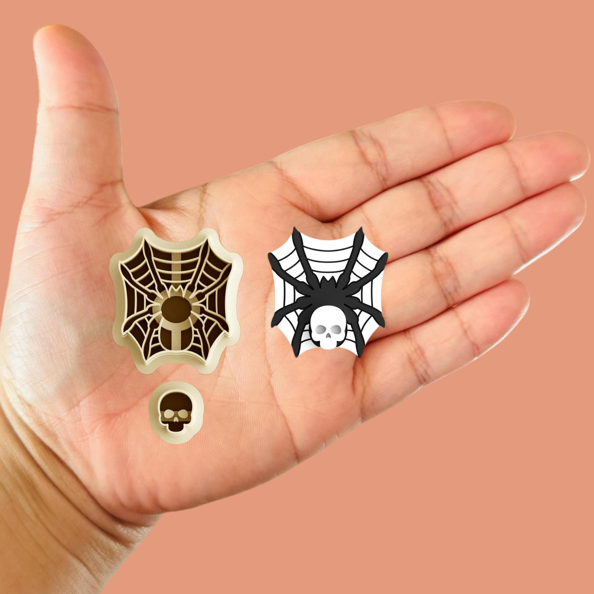 Spider with Skull Halloween Polymer clay cutter