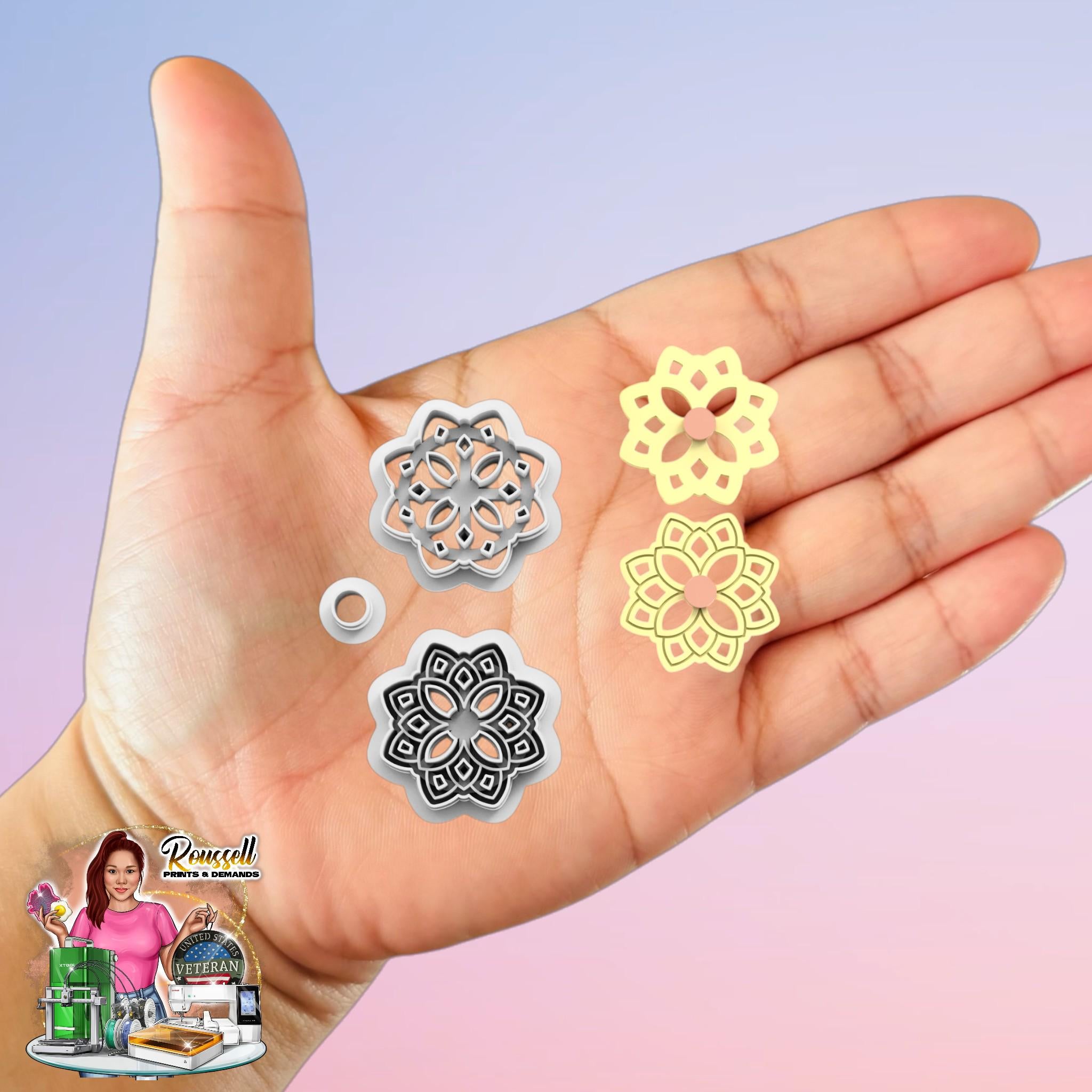Sunflower Outline Clay Cutter 3d printed