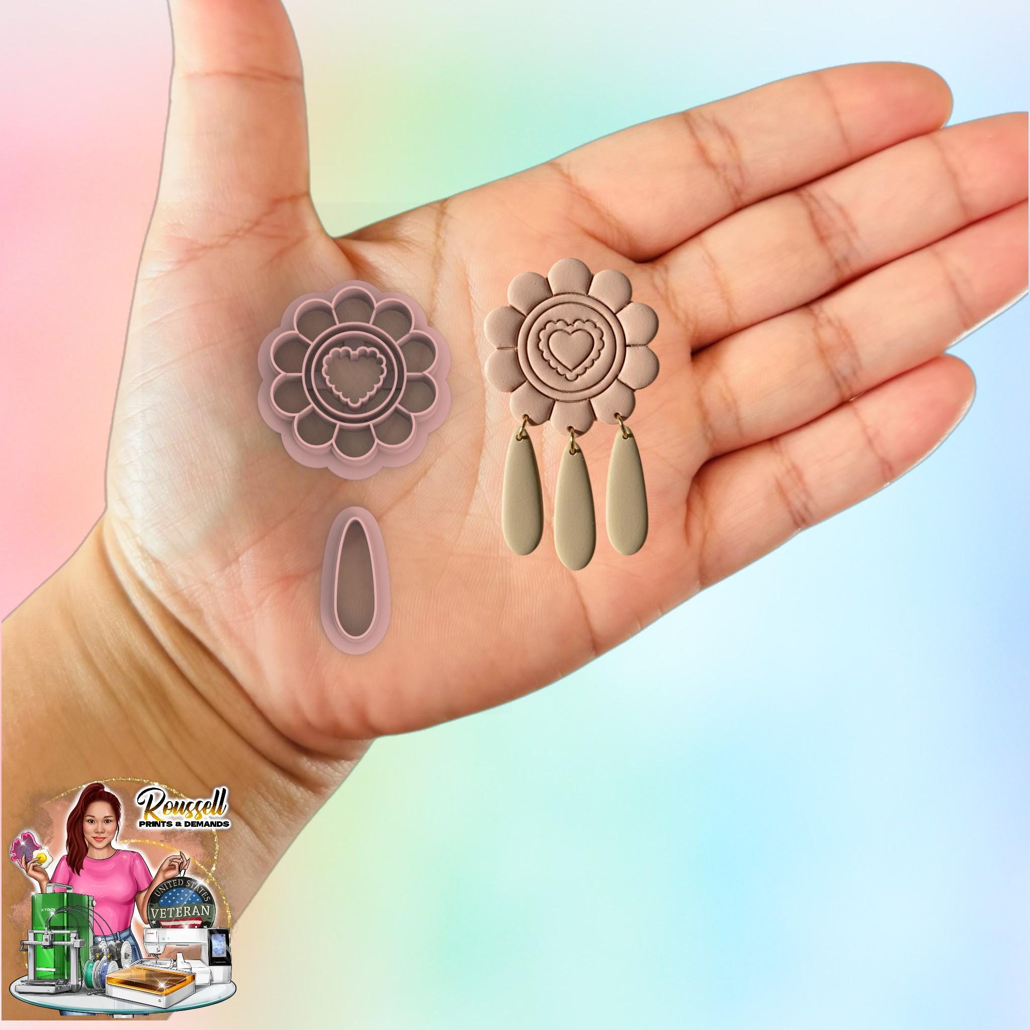 Amour Drops Valentines Polymer clay Cutter