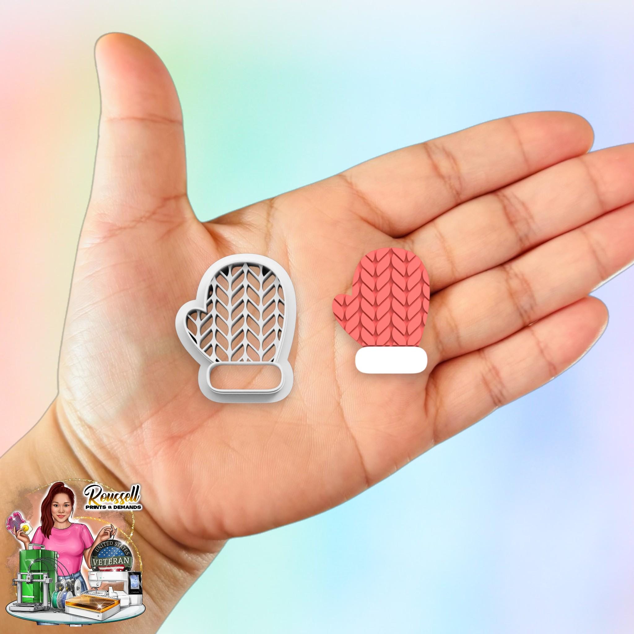 Knitted Mitten Clay Cutter 3d printed