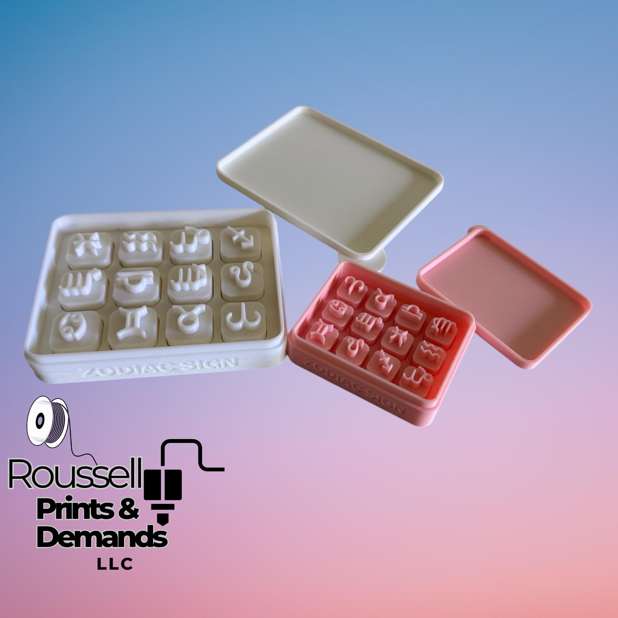 Zodiac Clay Stamps with Case: Polymer Clay, 10mm/16mm