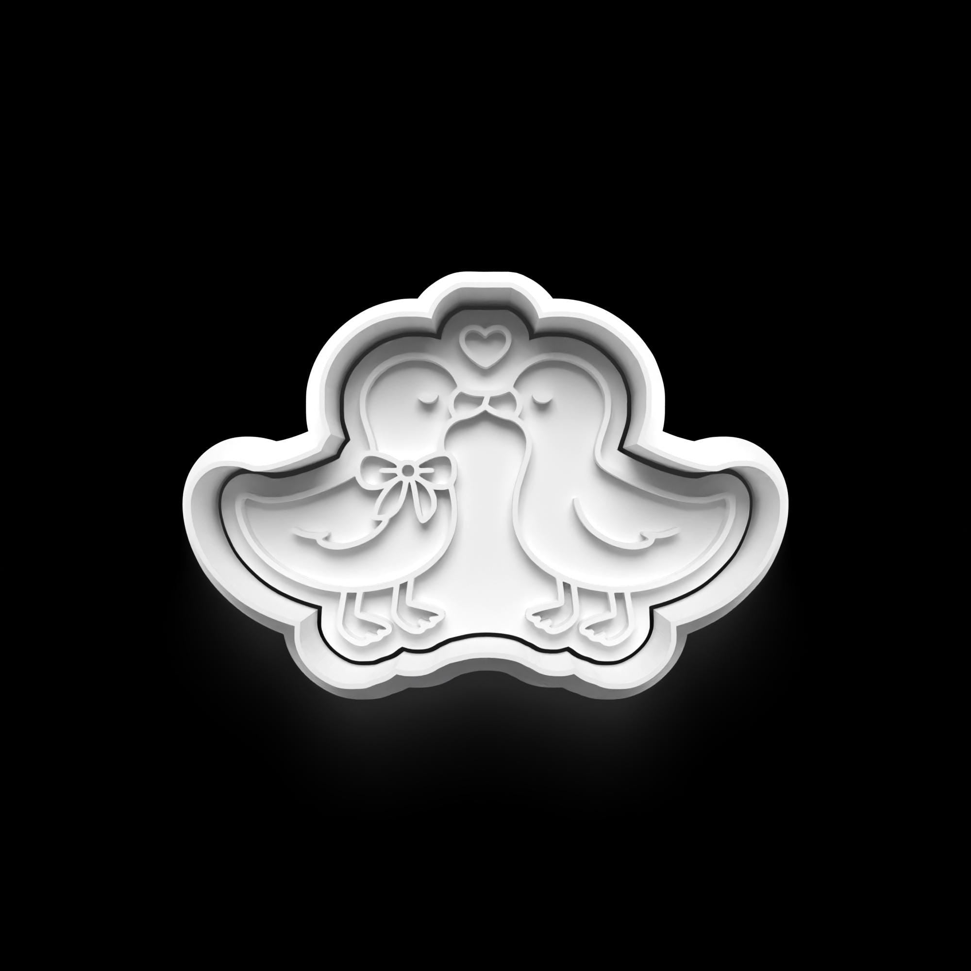 Goose In love Theme: 3D Printed Fondant, Clay Cutter Cookie cutter