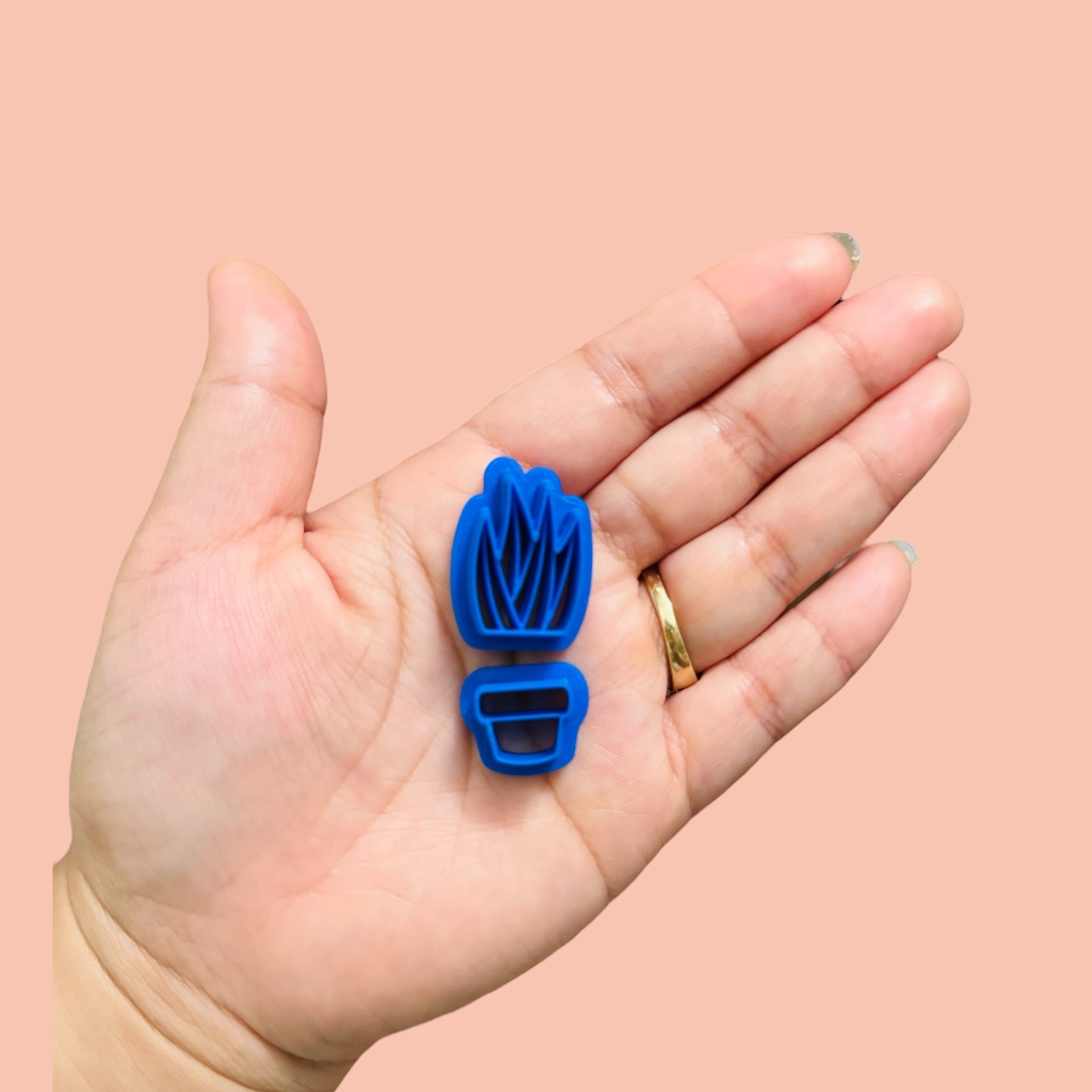 Potted Plant Aloe polymer clay cutter