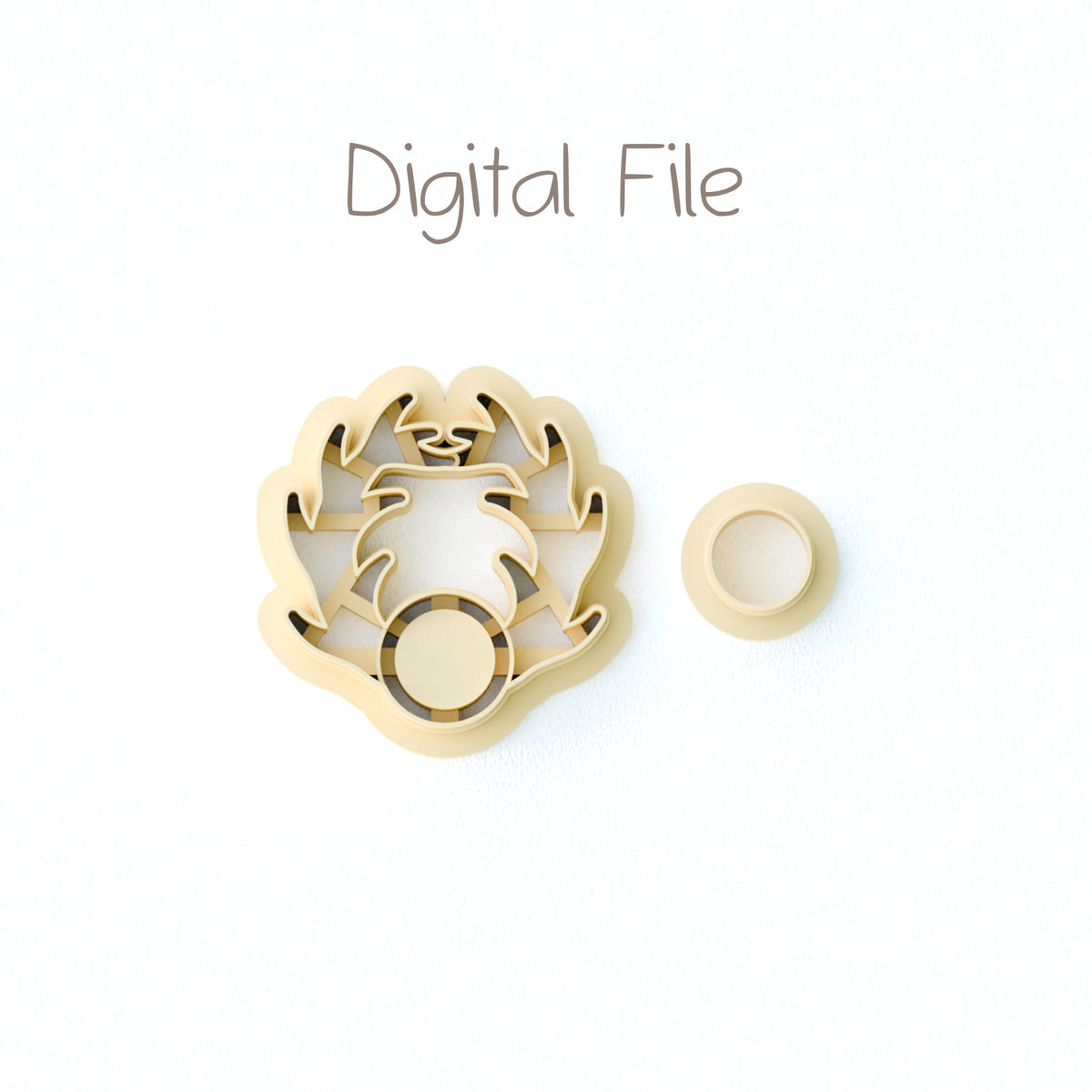 Cancer zodiac crab with circle gemstone 3D printed clay cutter set