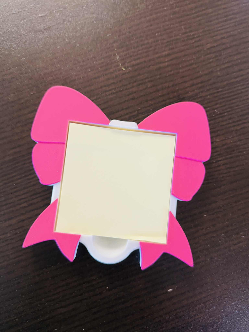 Ribbon bow Sticky Note Holder 3d printed no resin added