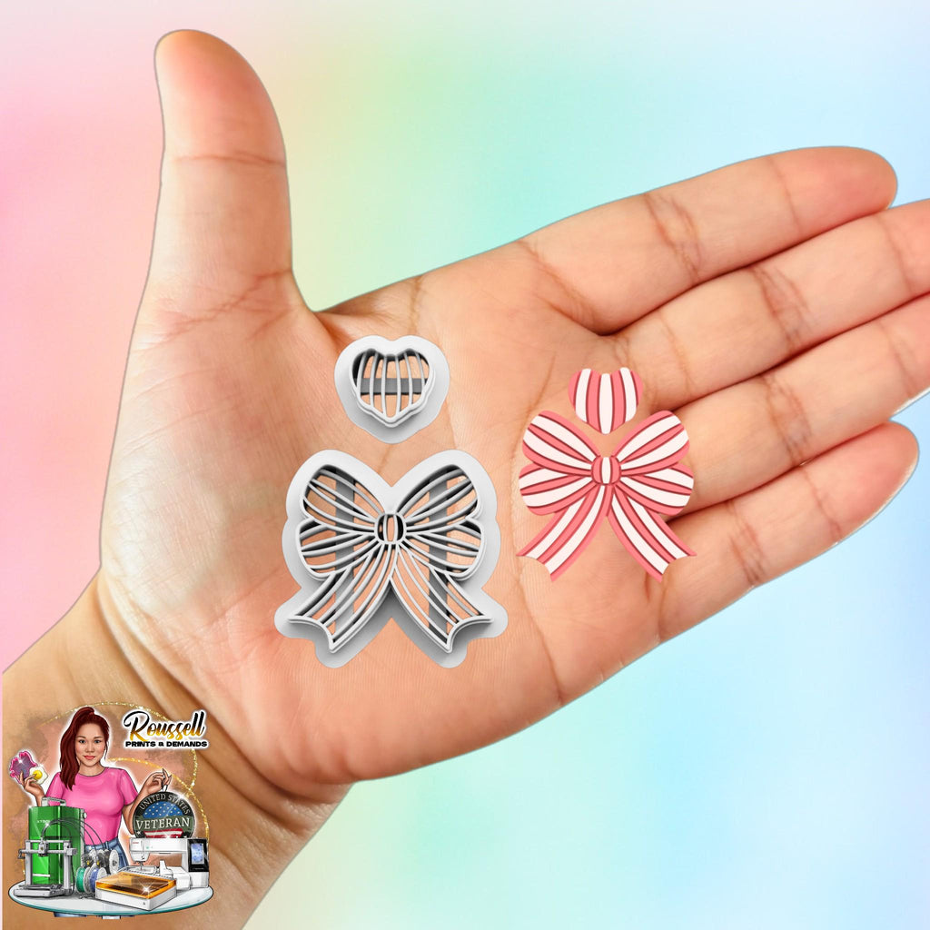 Cute Ribbon with Heart Clay Cutter