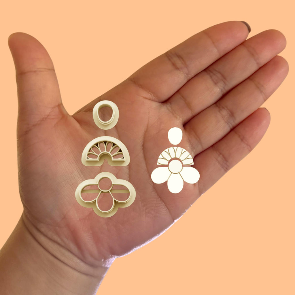 Half Daisies Combo B Polymer Clay cutter