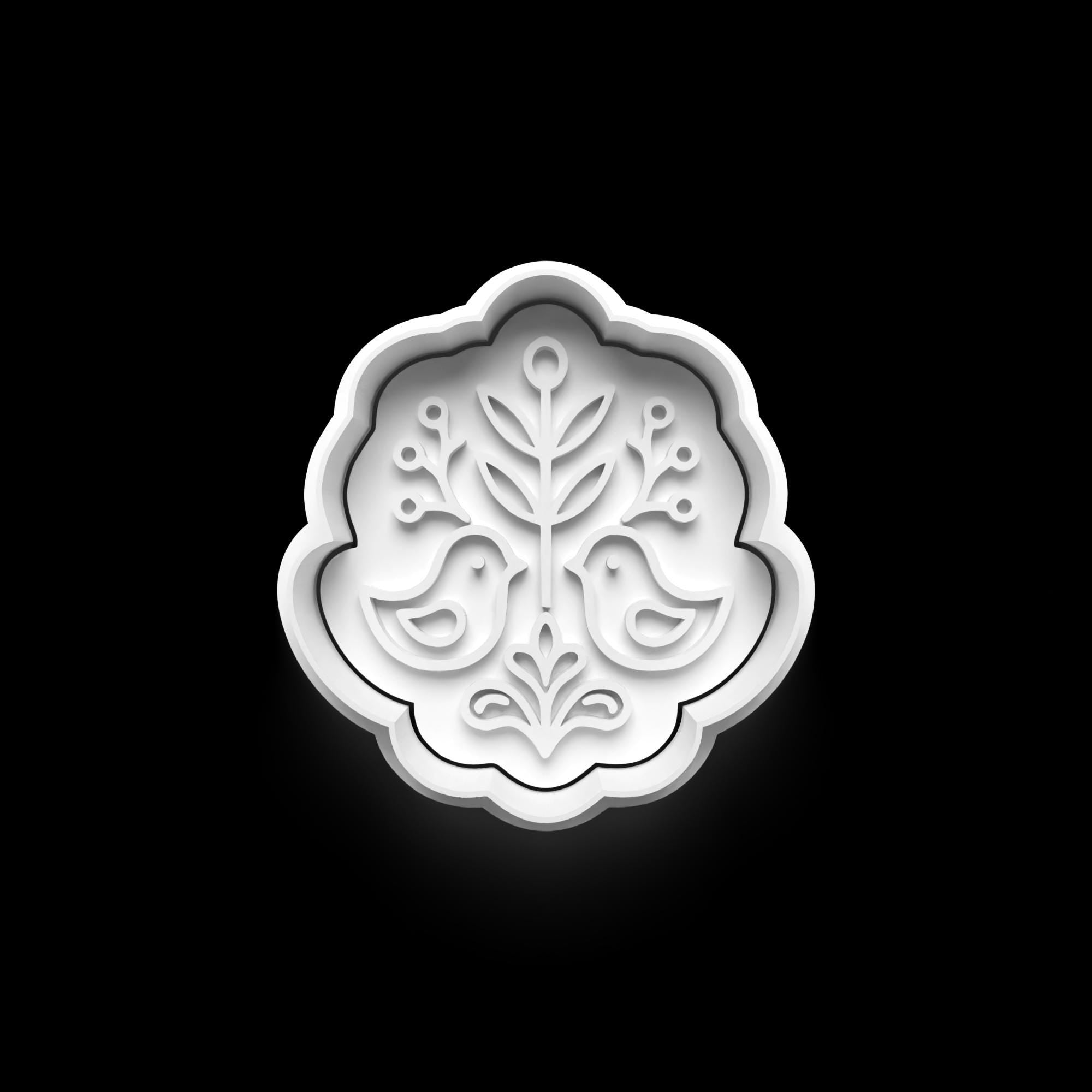 Scandinavian Folk Art Theme: 3D Printed Fondant, Clay Cutter Cookie cutter