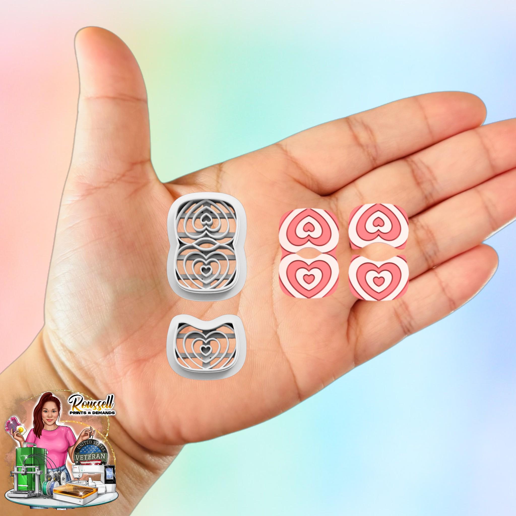 Layered Heart Earring Combo Clay Cutters set