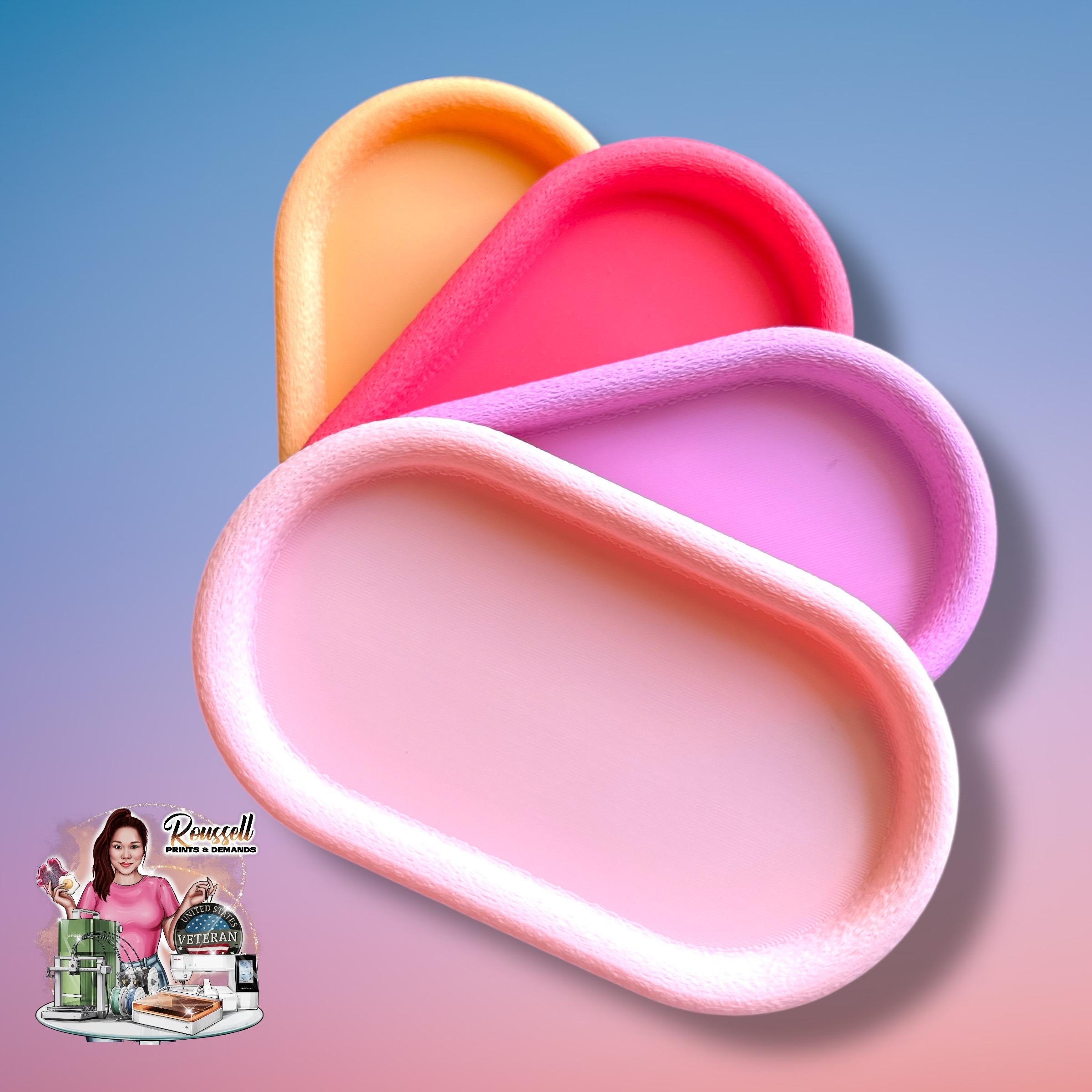 Oval trinket tray 3d printed PLA