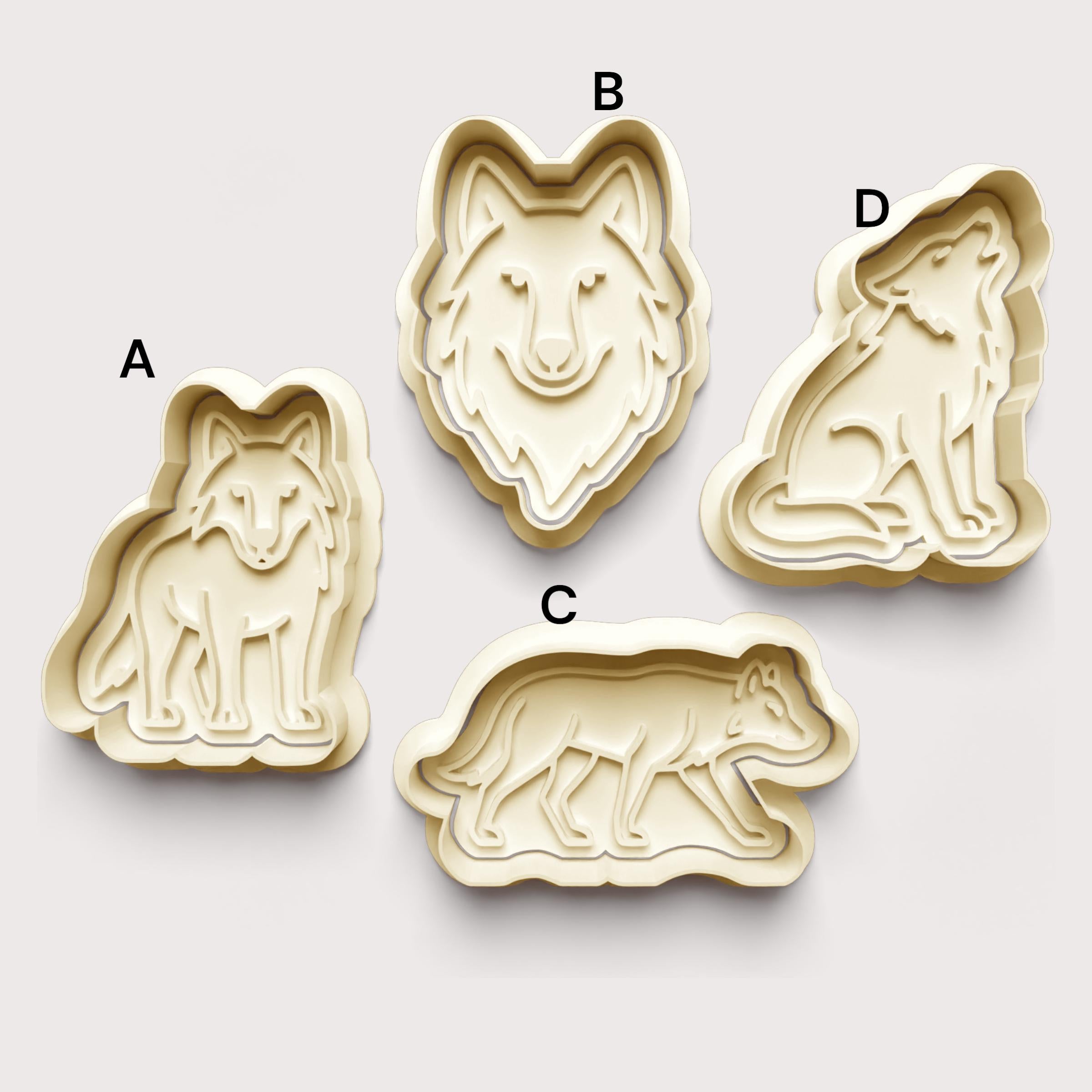 Wolf Cookie Cutter: 3D Printed Fondant Clay Cutter