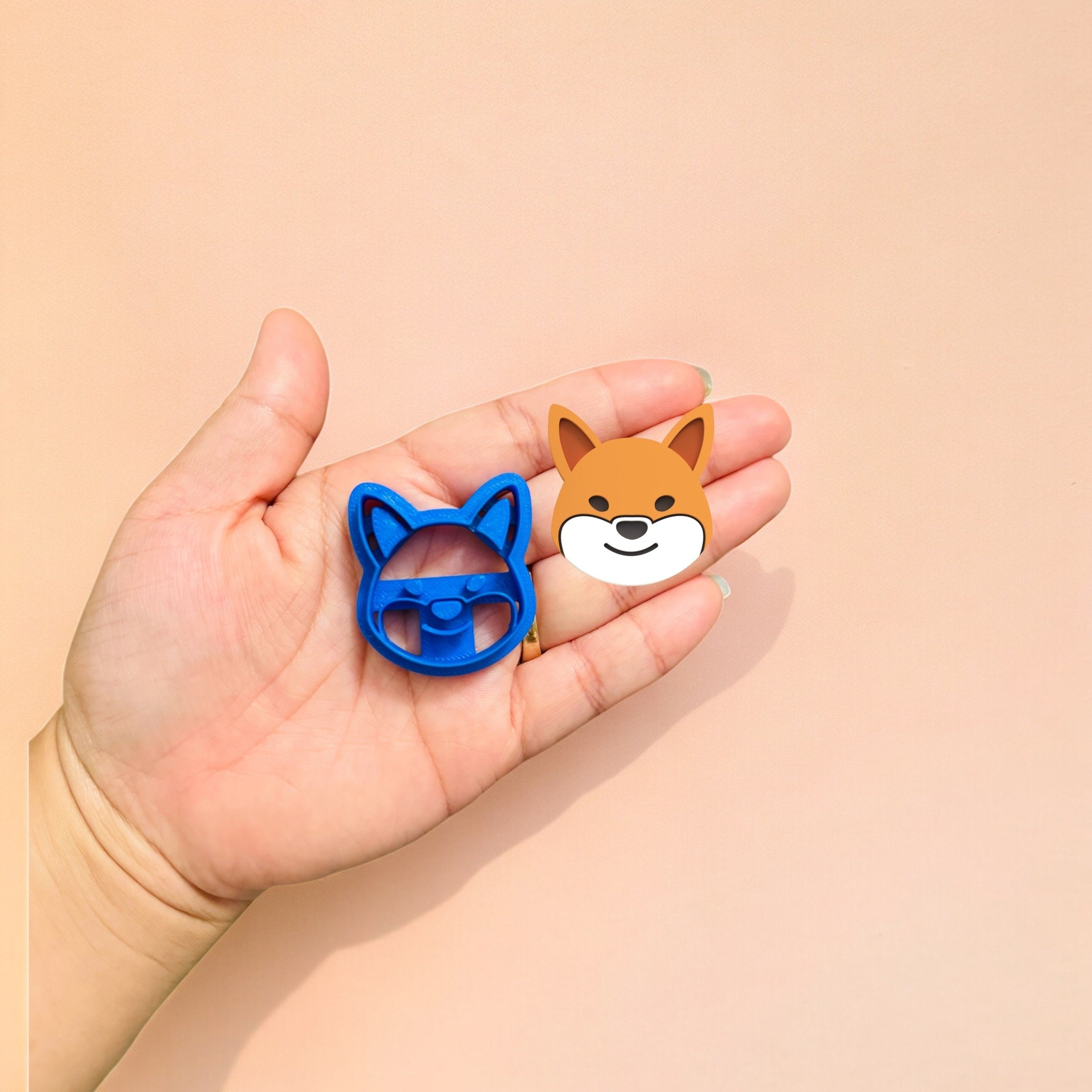 Shiba Inu Dog Face Clay Cutter: 3D Printed Polymer Clay Tool