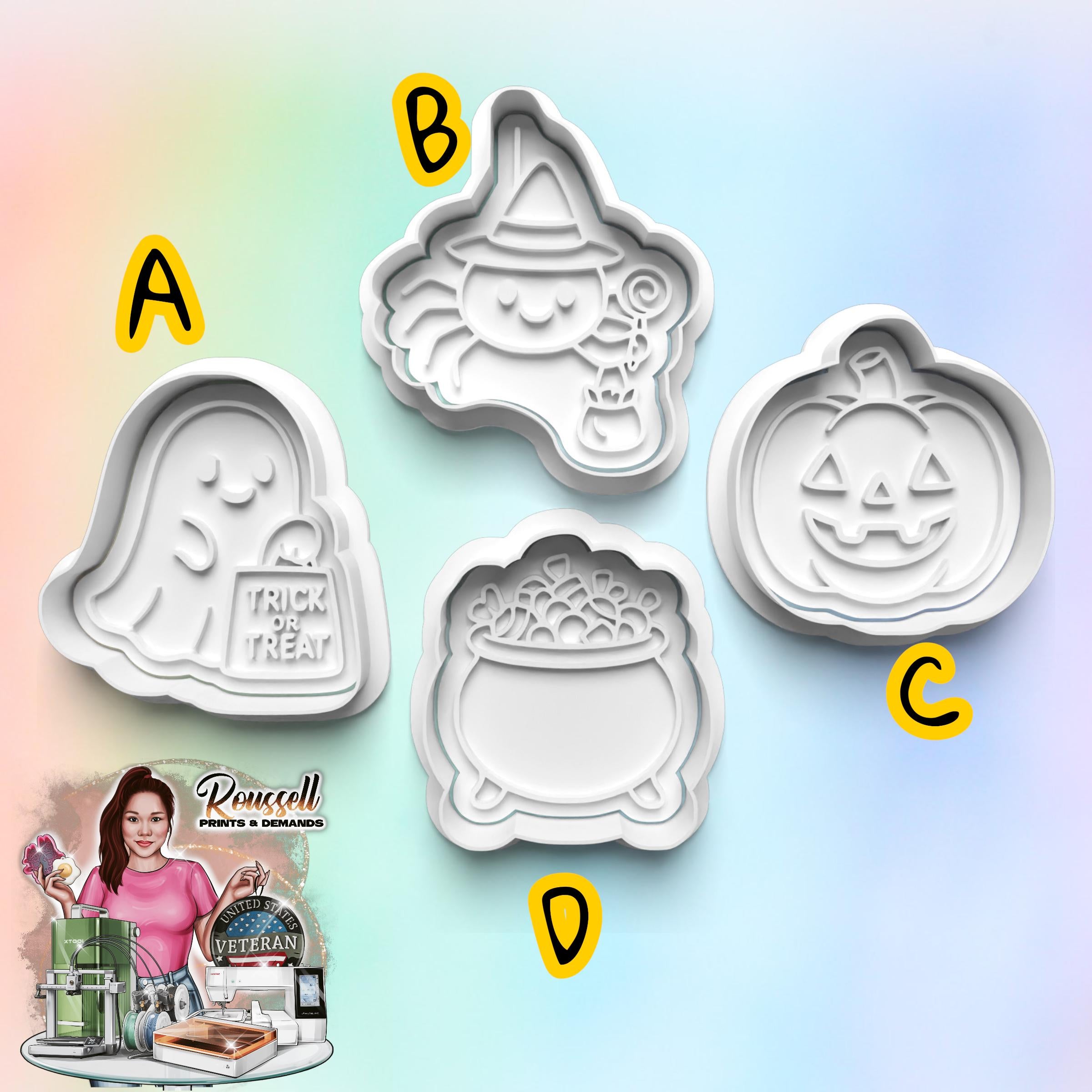 Halloween Cookie Cutter: Treat or Trick Theme, 3D Printed