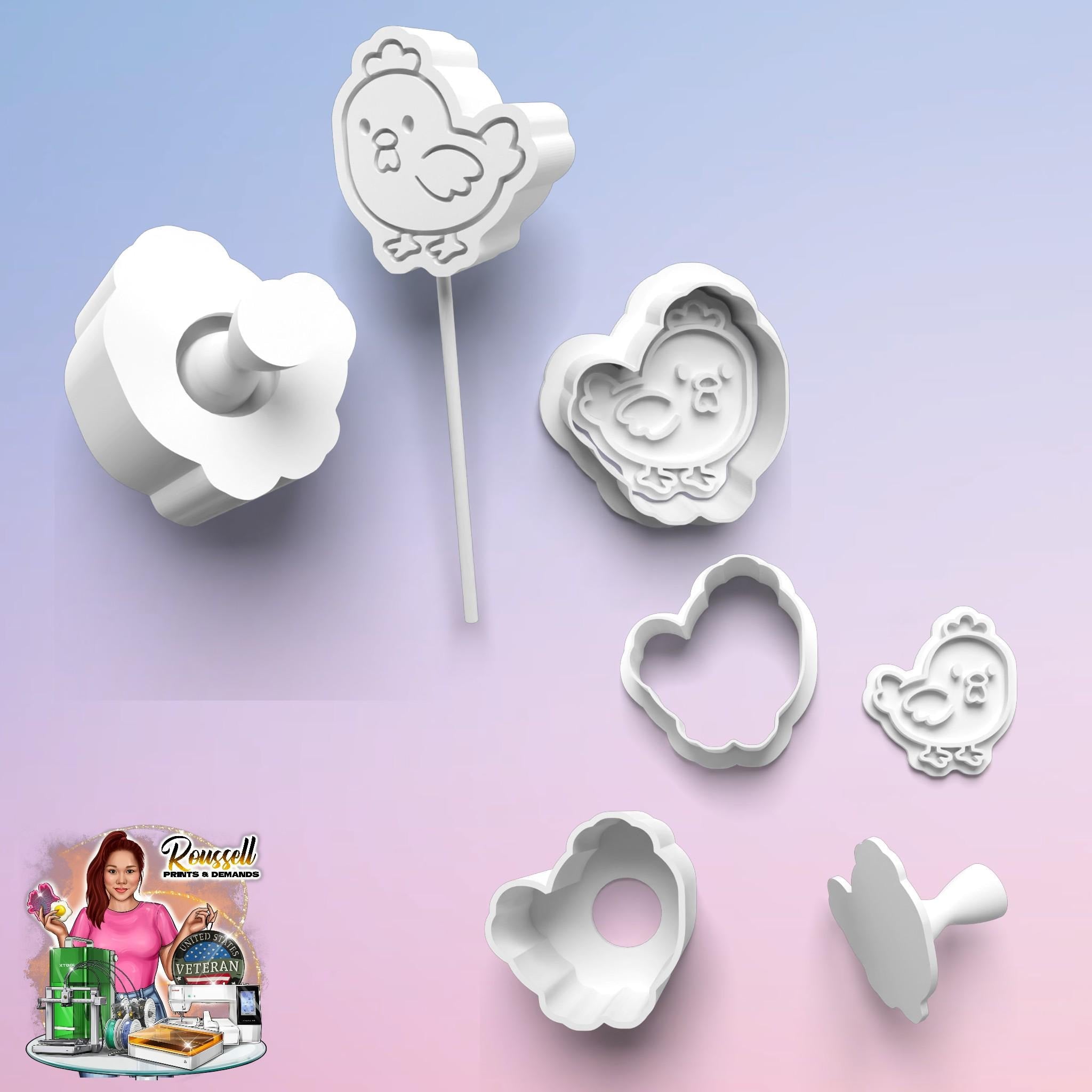 Farm Animal Theme Cake pop mold 3d printed