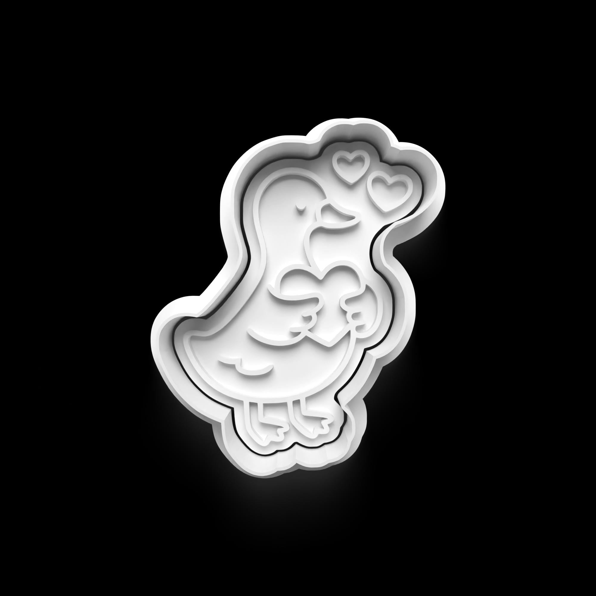 Goose In love Theme: 3D Printed Fondant, Clay Cutter Cookie cutter