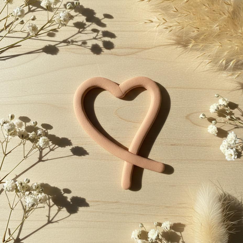 Heart Ribbon Valentines Polymer clay Cutter