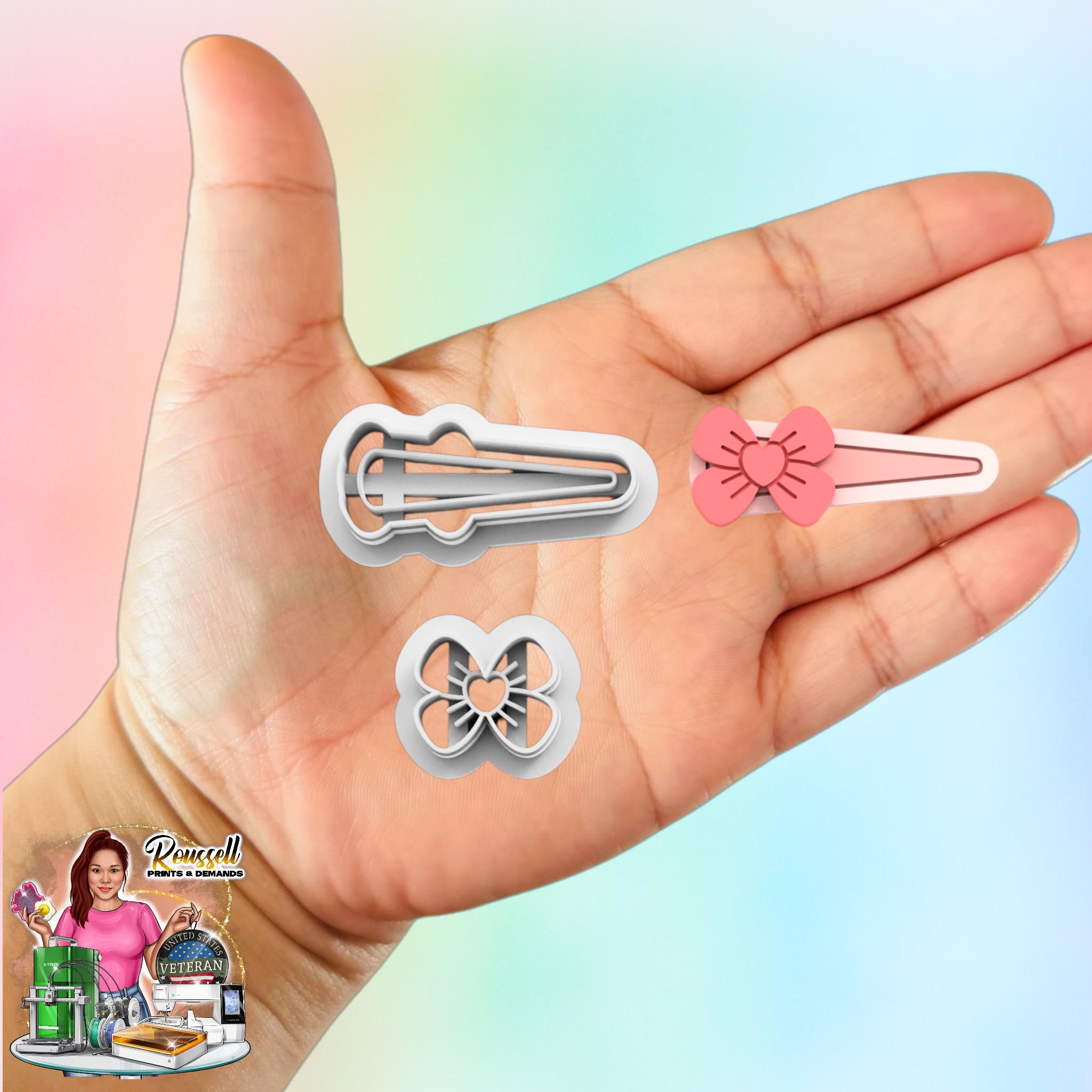 Barrette with Ribbon Clay Cutter
