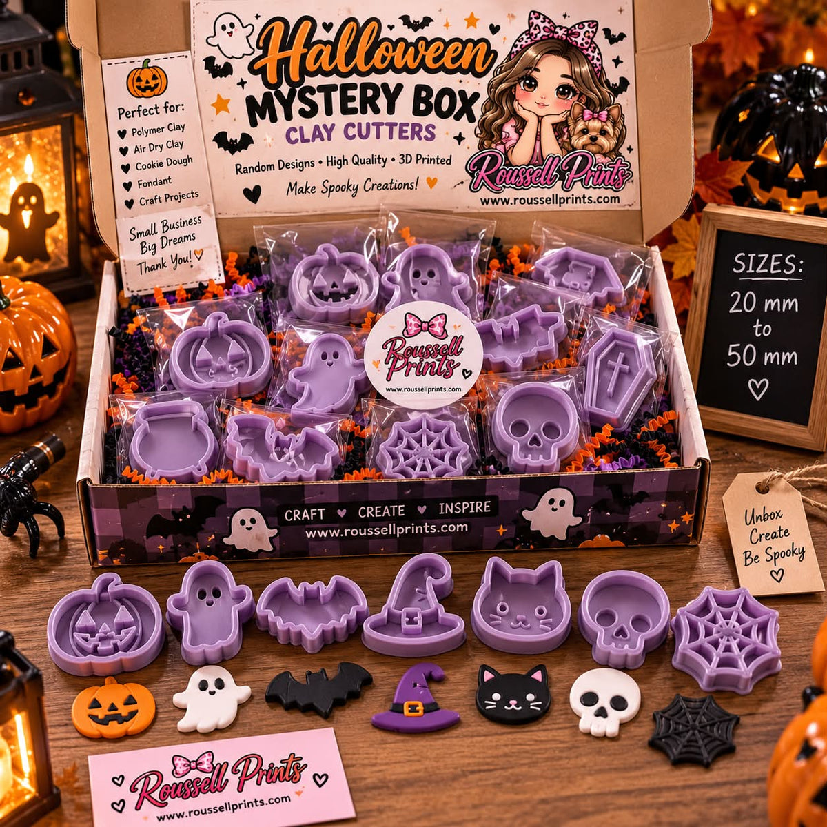 35 pcs Halloween Mystery Box Clay Cutters