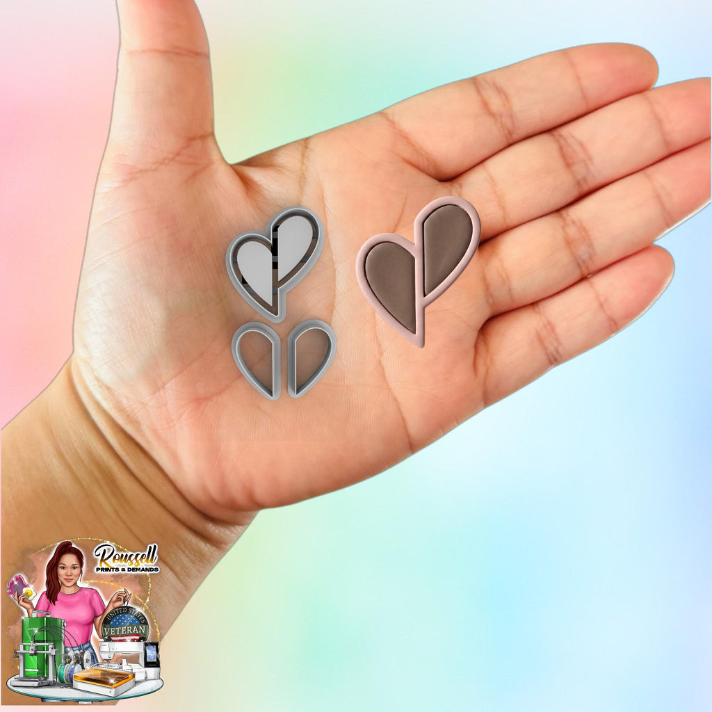 Half love Valentines Polymer clay Cutter