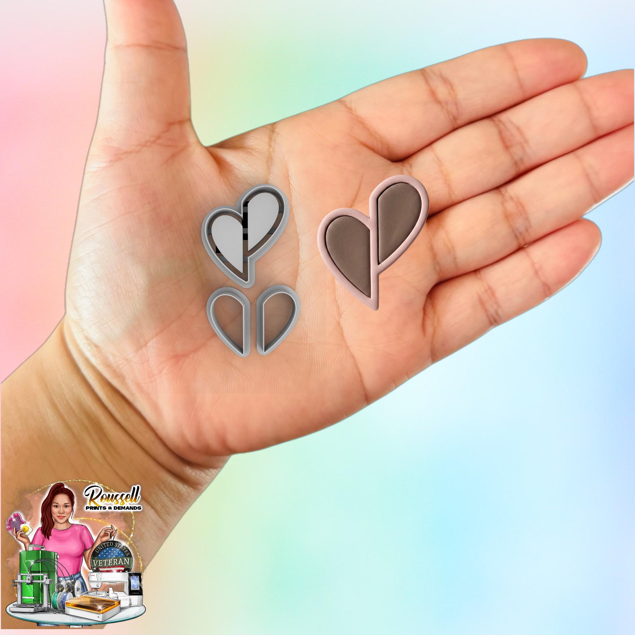 Half love Valentines Polymer clay Cutter