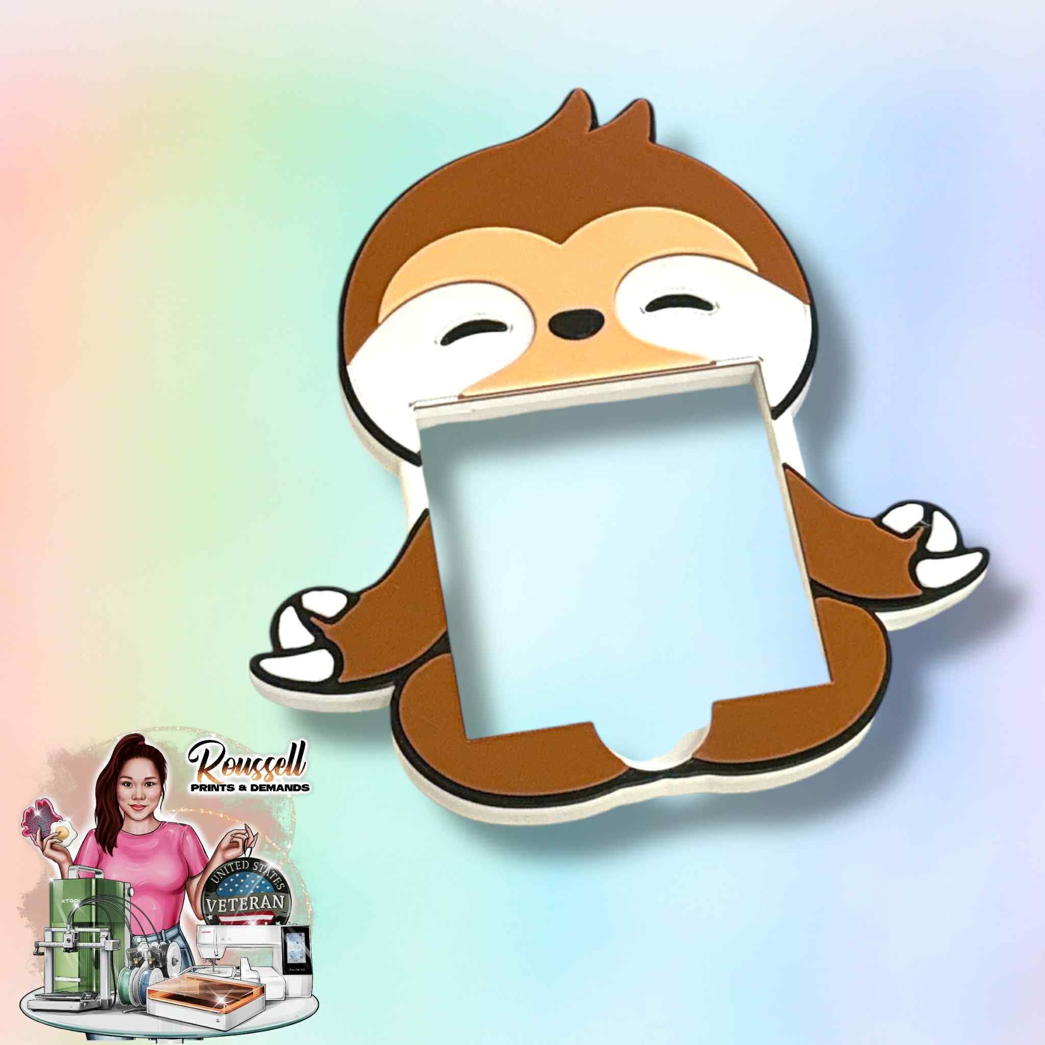 Sloth Sticky Note Holder 3d printed no resin added