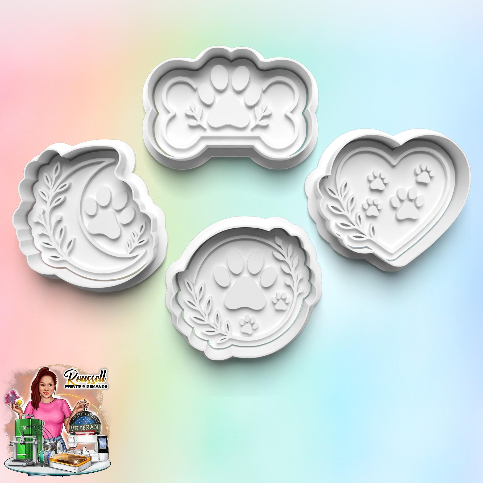 Nature paw Theme: 3D Printed Fondant, Clay Cutter, Cookie cutter