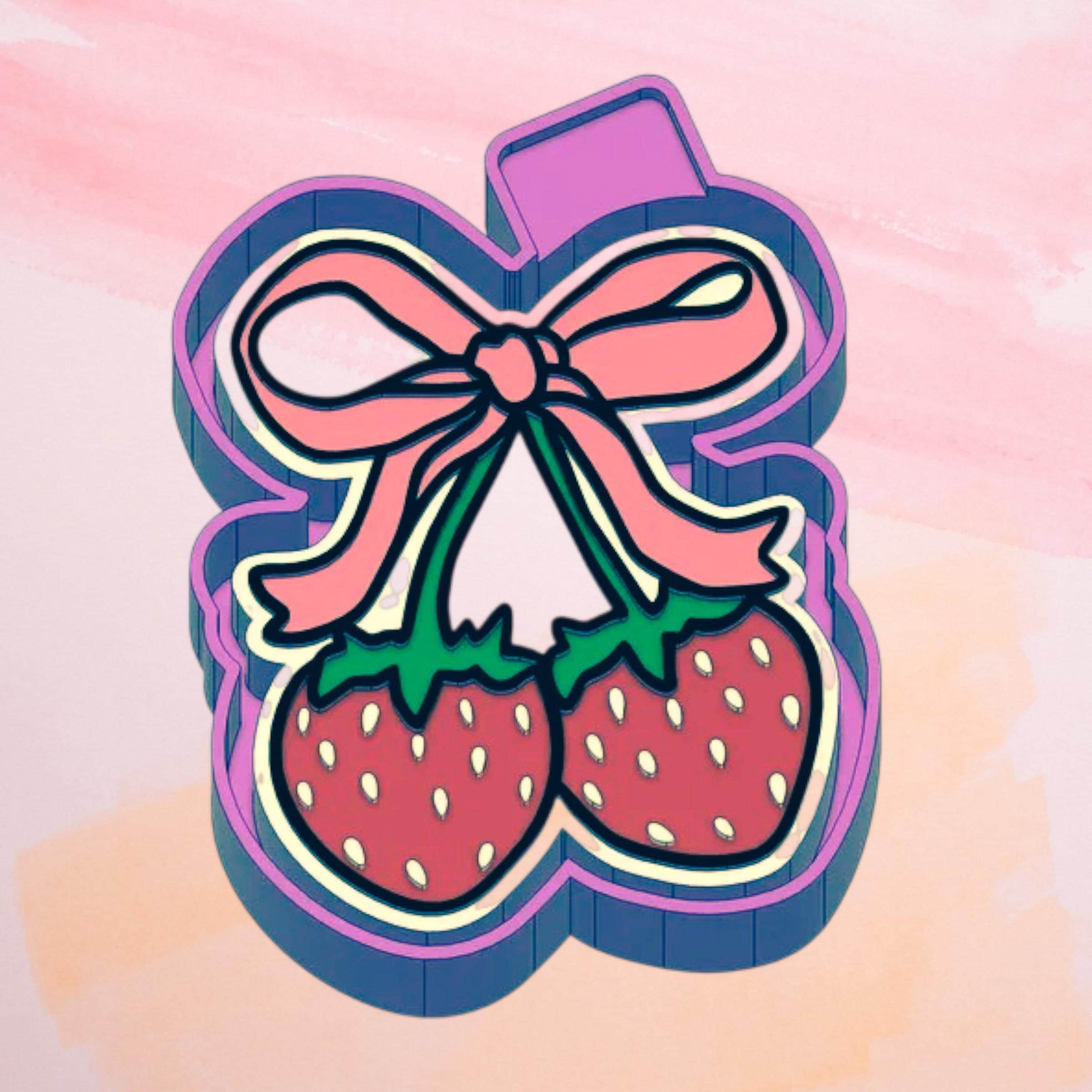 Cherry Strawberry Bow Freshie  Mold/ 3d molder