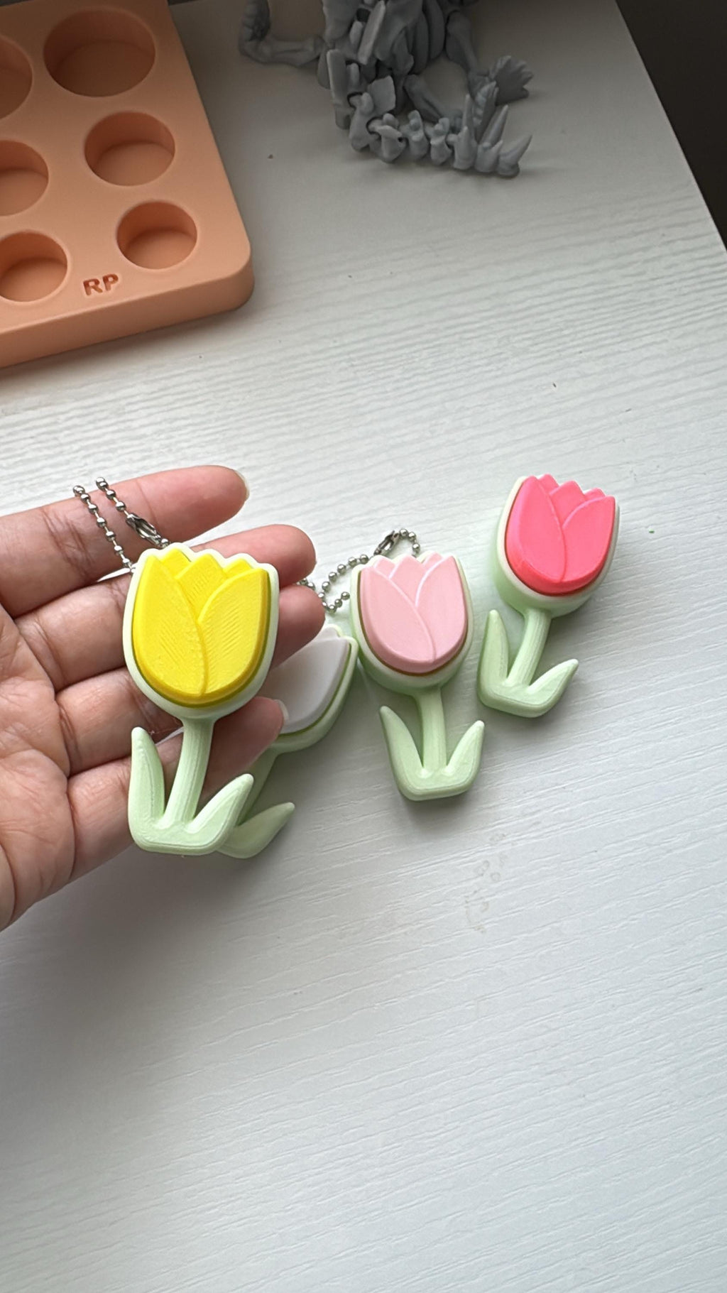 Tulip flower Fidget Clicker | Clickers keychain