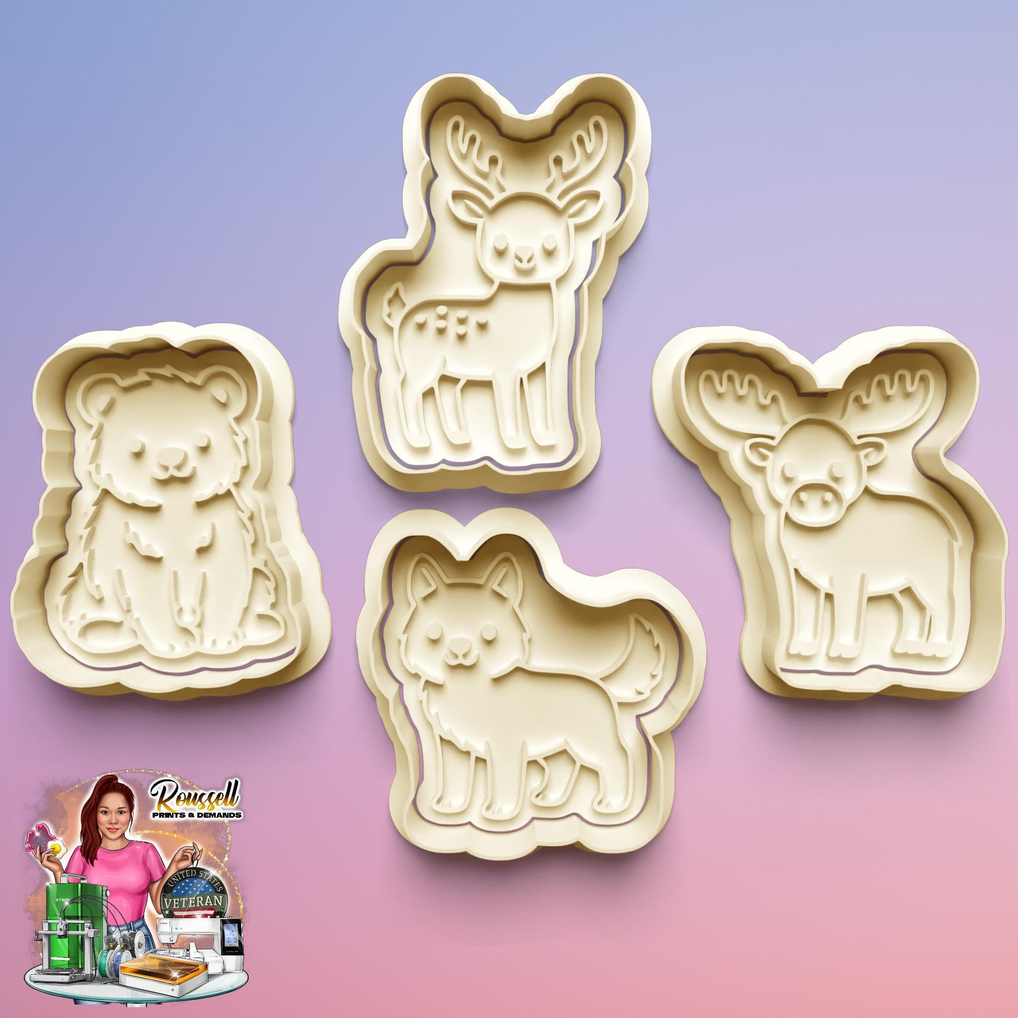 Forest Animal Cookie Cutter/ Clay Cutter: 3D Printed Fondant & Clay Cutter
