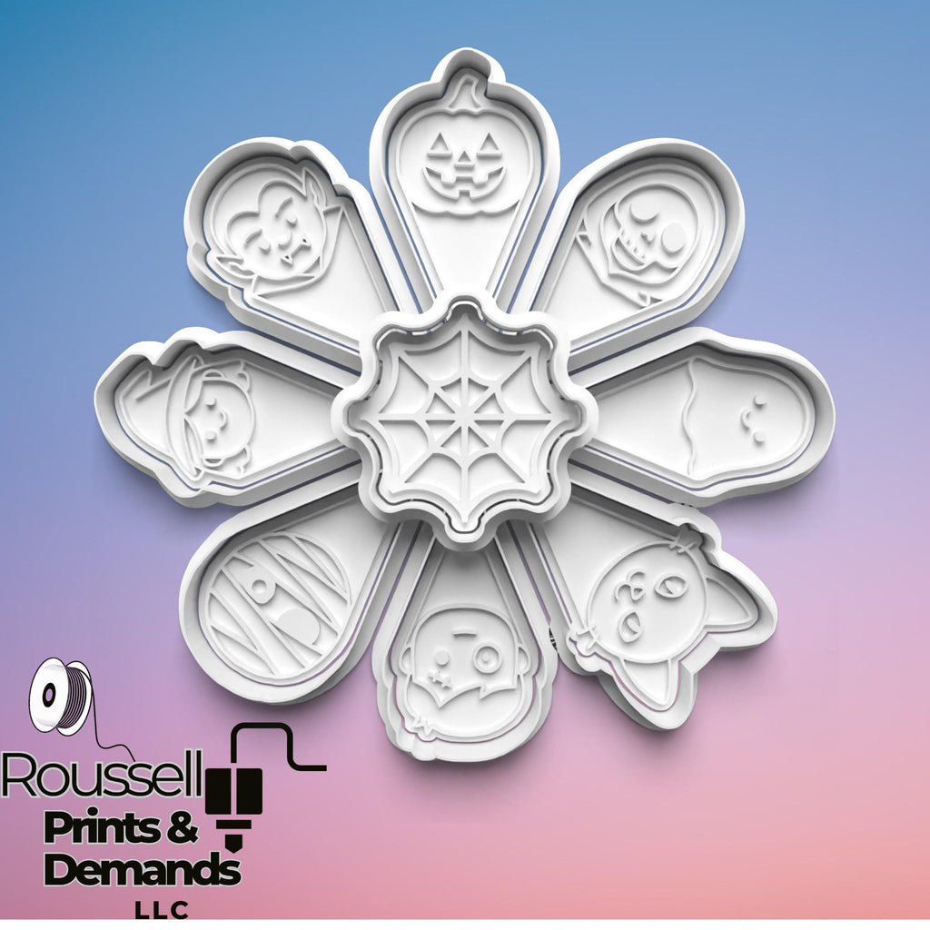 Halloween Cookie Cutter Set: 3D Printed Fondant & Clay Cutters