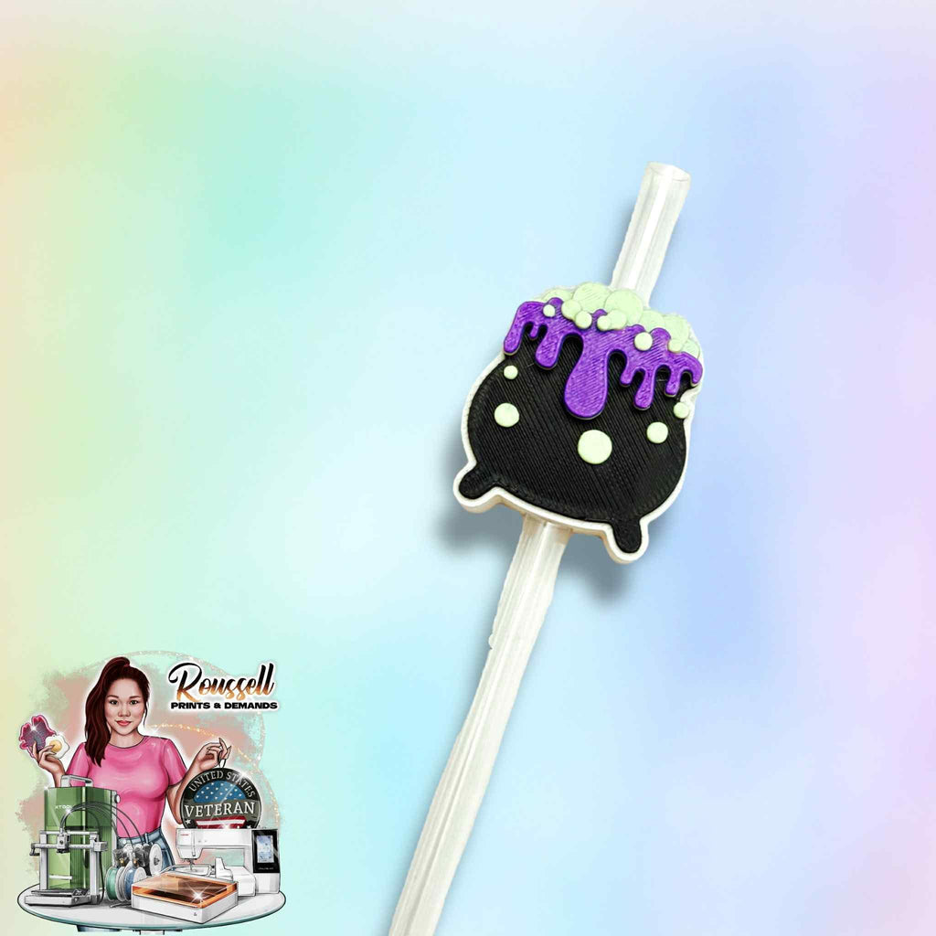 Couldron 3d printed straw topper 2 sizes