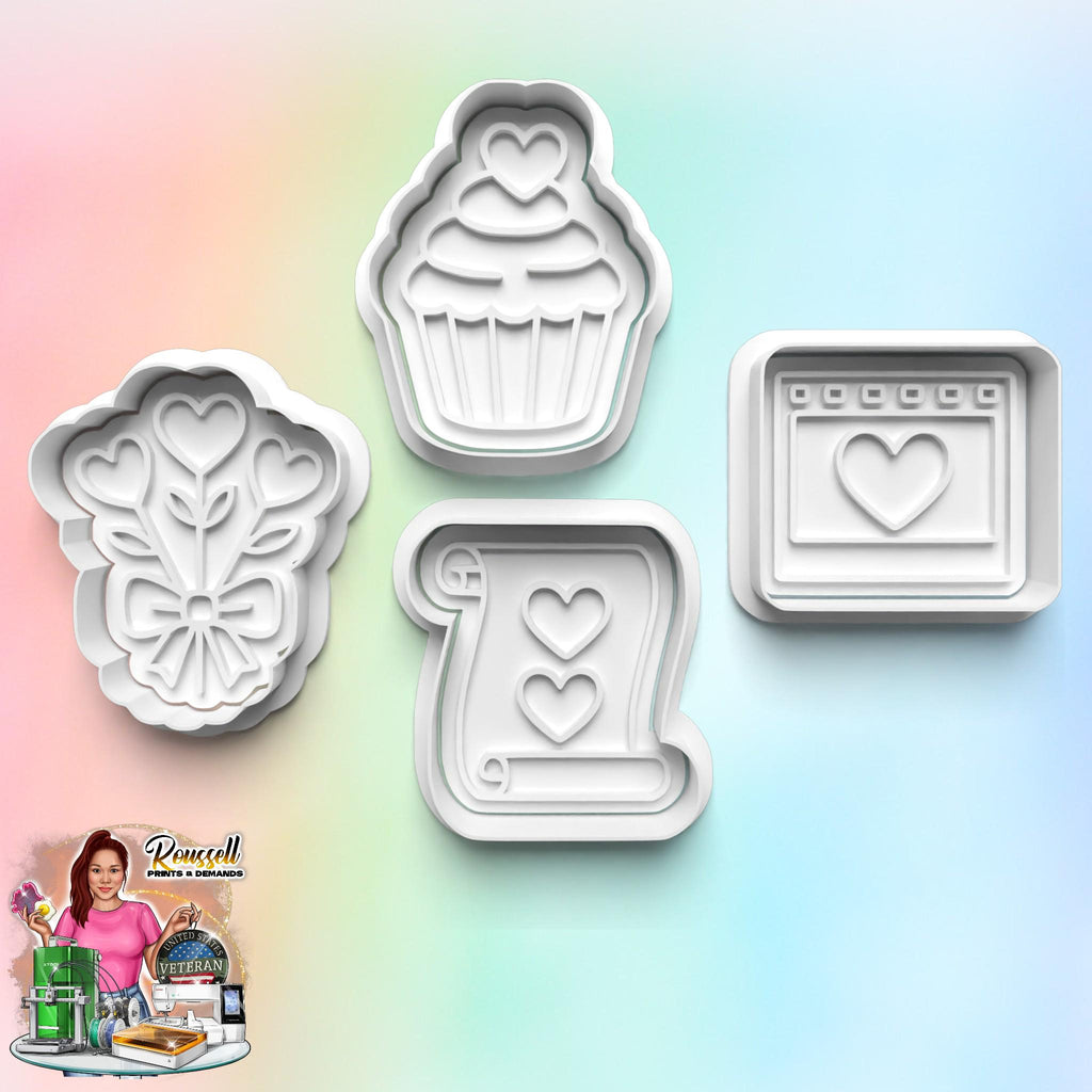 Valentine Theme: 3D Printed Fondant, Clay Cutter, Cookie cutter