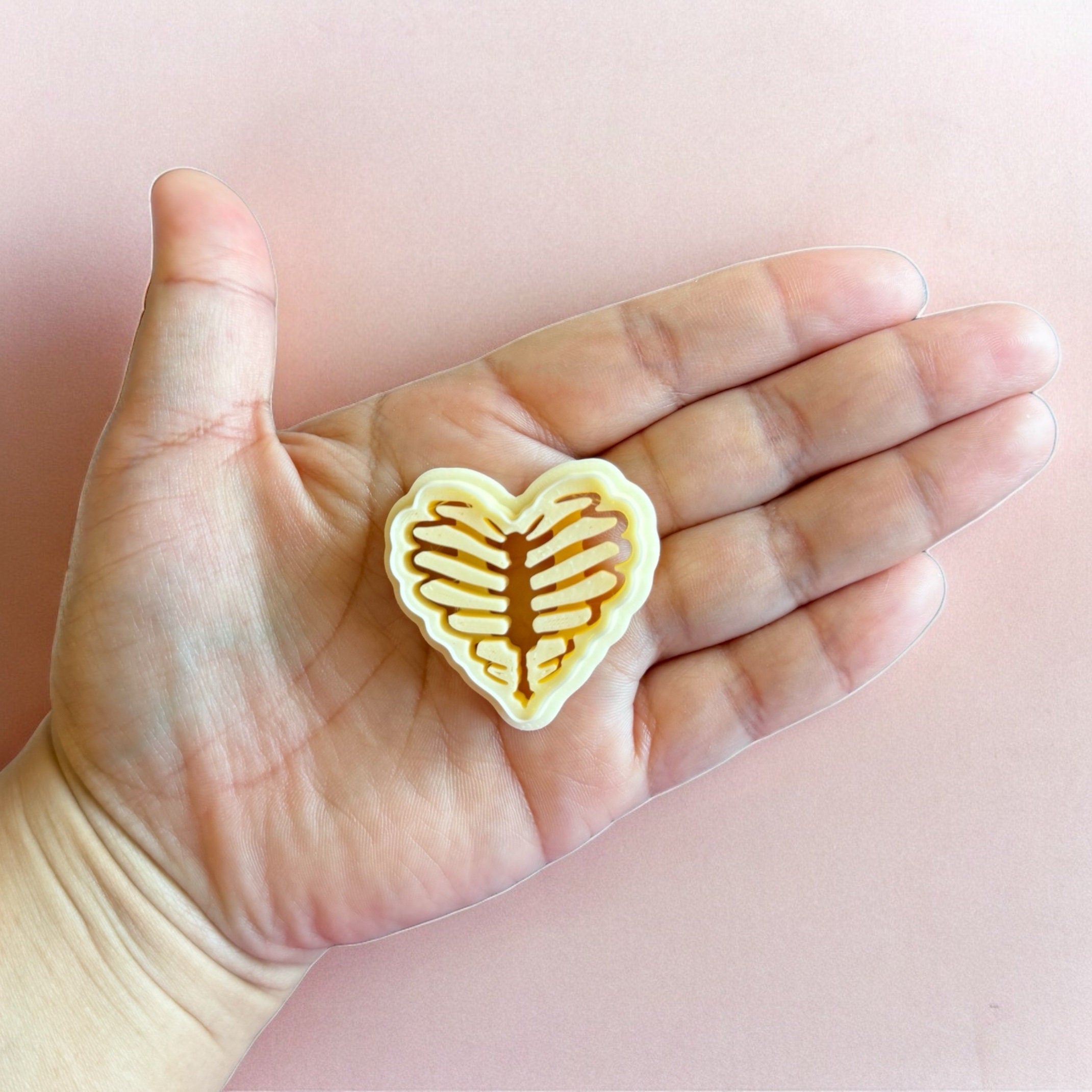 Heart Rib Cage Clay Cutter: Halloween Polymer Clay Tool