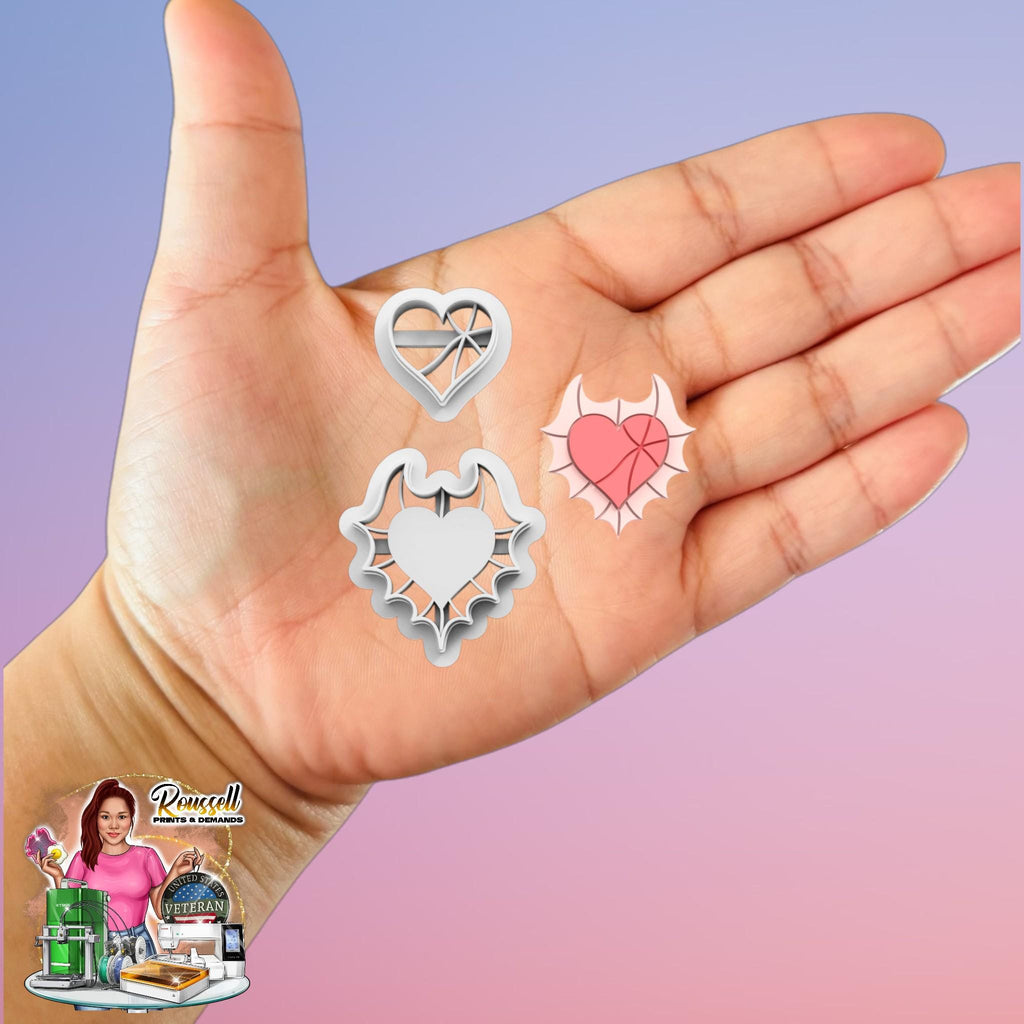Gothic Heart with Broken Heart Clay Cutters