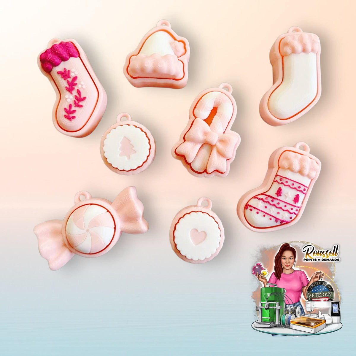 Pink Christmas Fidget Clicker | Clickers keychain