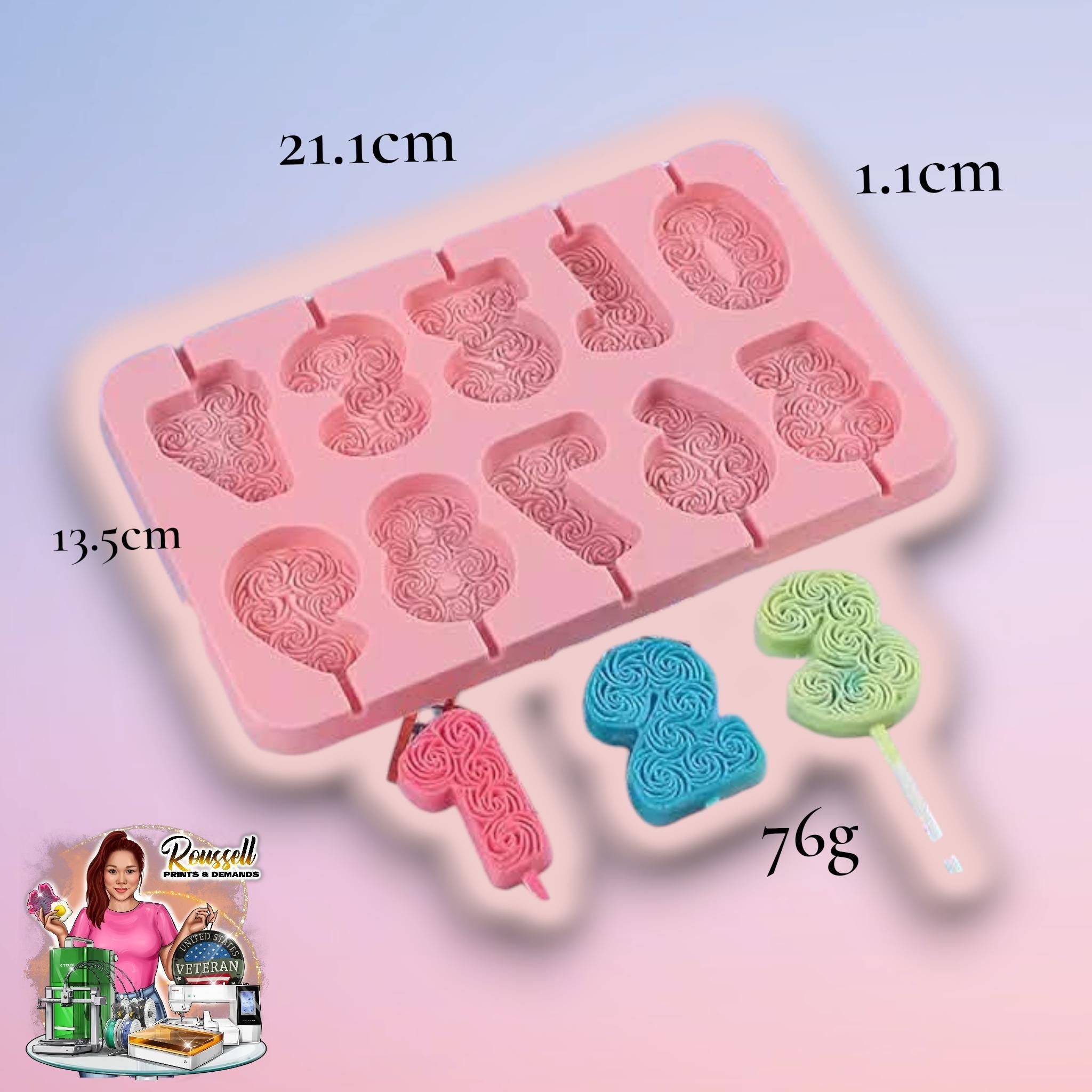 Floral Numbers Silicone cake pop Silicone Mold