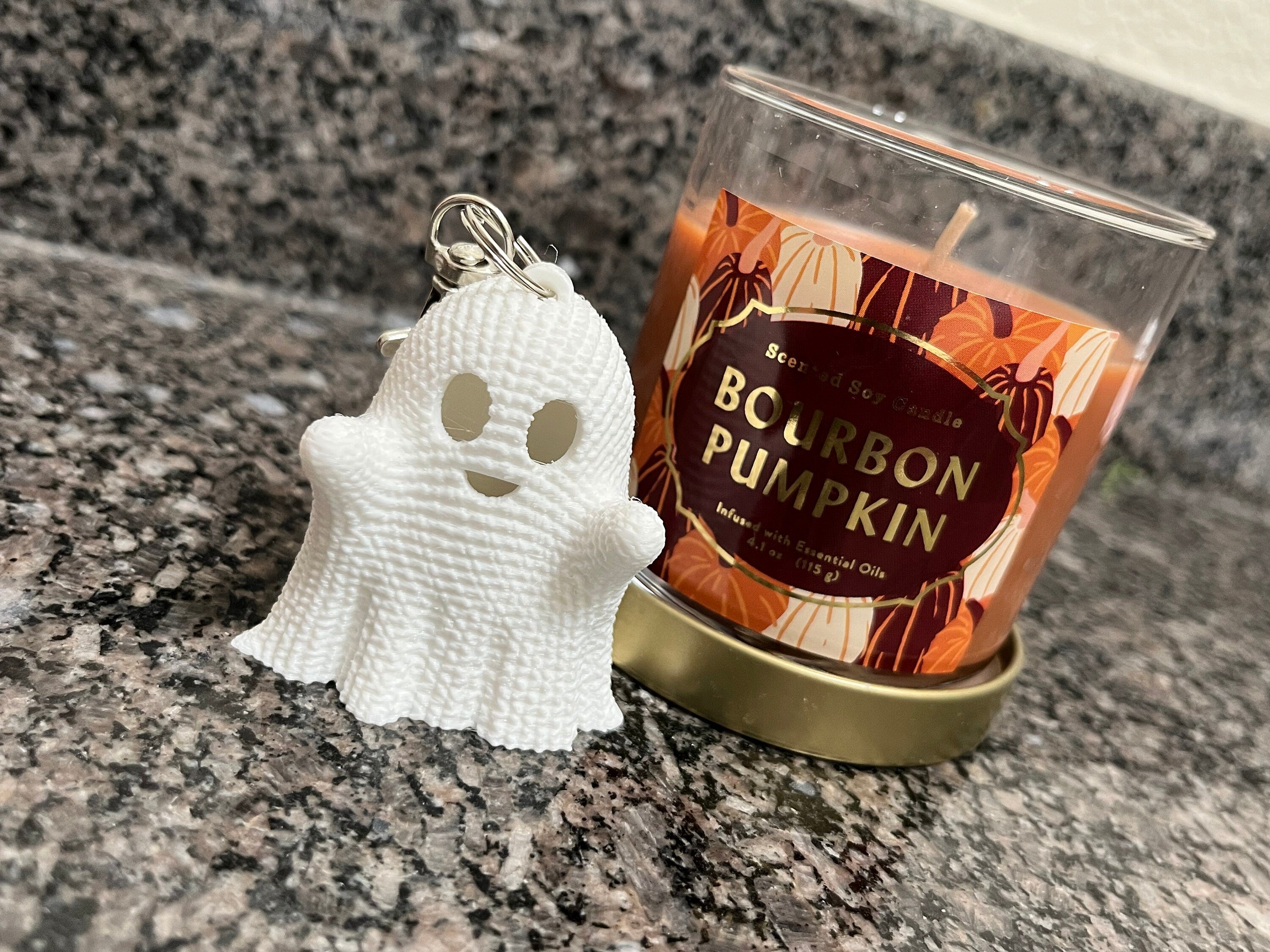 Crocheted Ghost Keychain: Halloween Decoration
