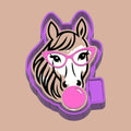 Horse Blowing Bubble Gum Freshie Mold: Silicone or 3D Print, 4 inch