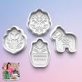 Scandinavian Folk Art Theme: 3D Printed Fondant, Clay Cutter Cookie cutter