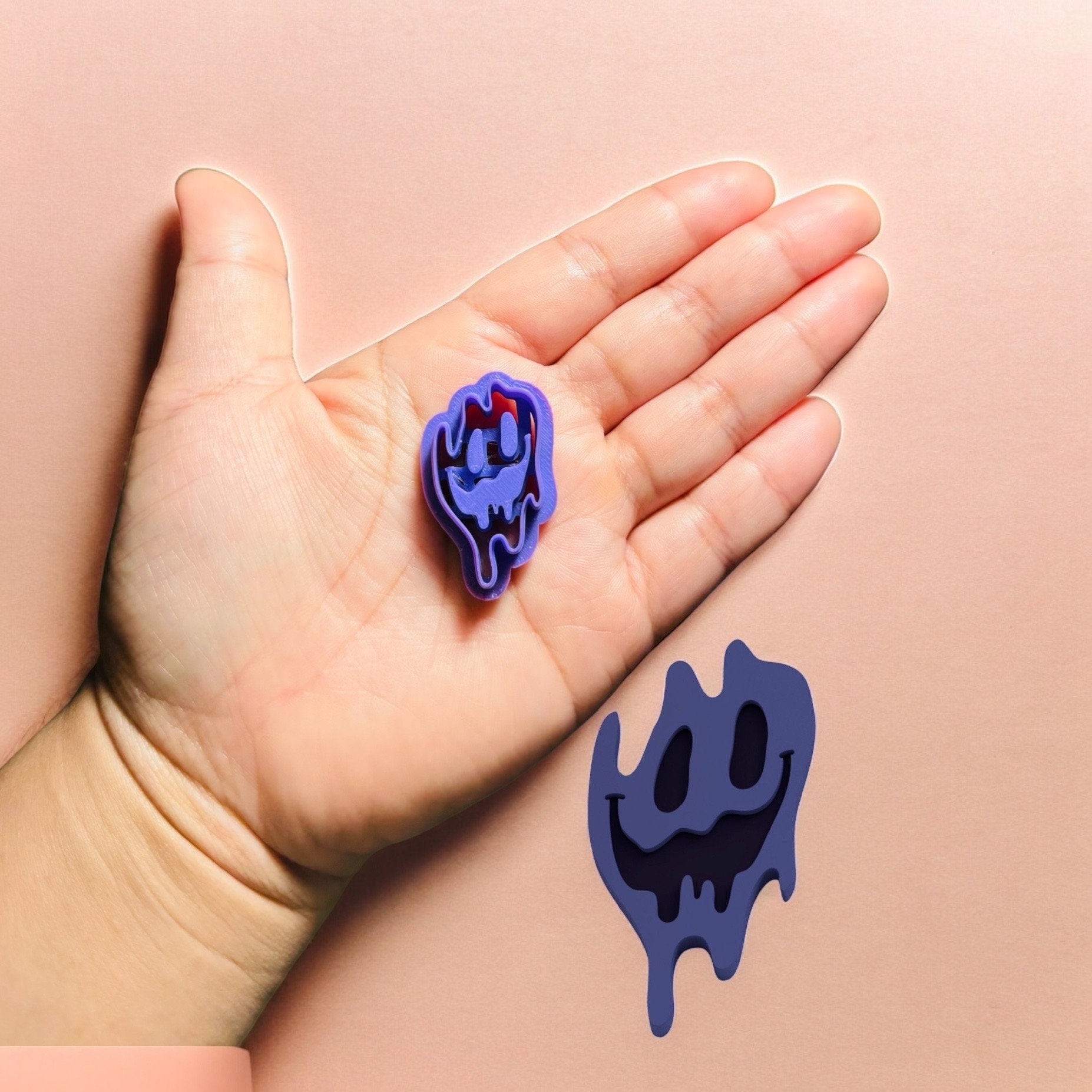 Smile Face Polymer Clay Cutter: Mystical Craft Tool (25-45mm)