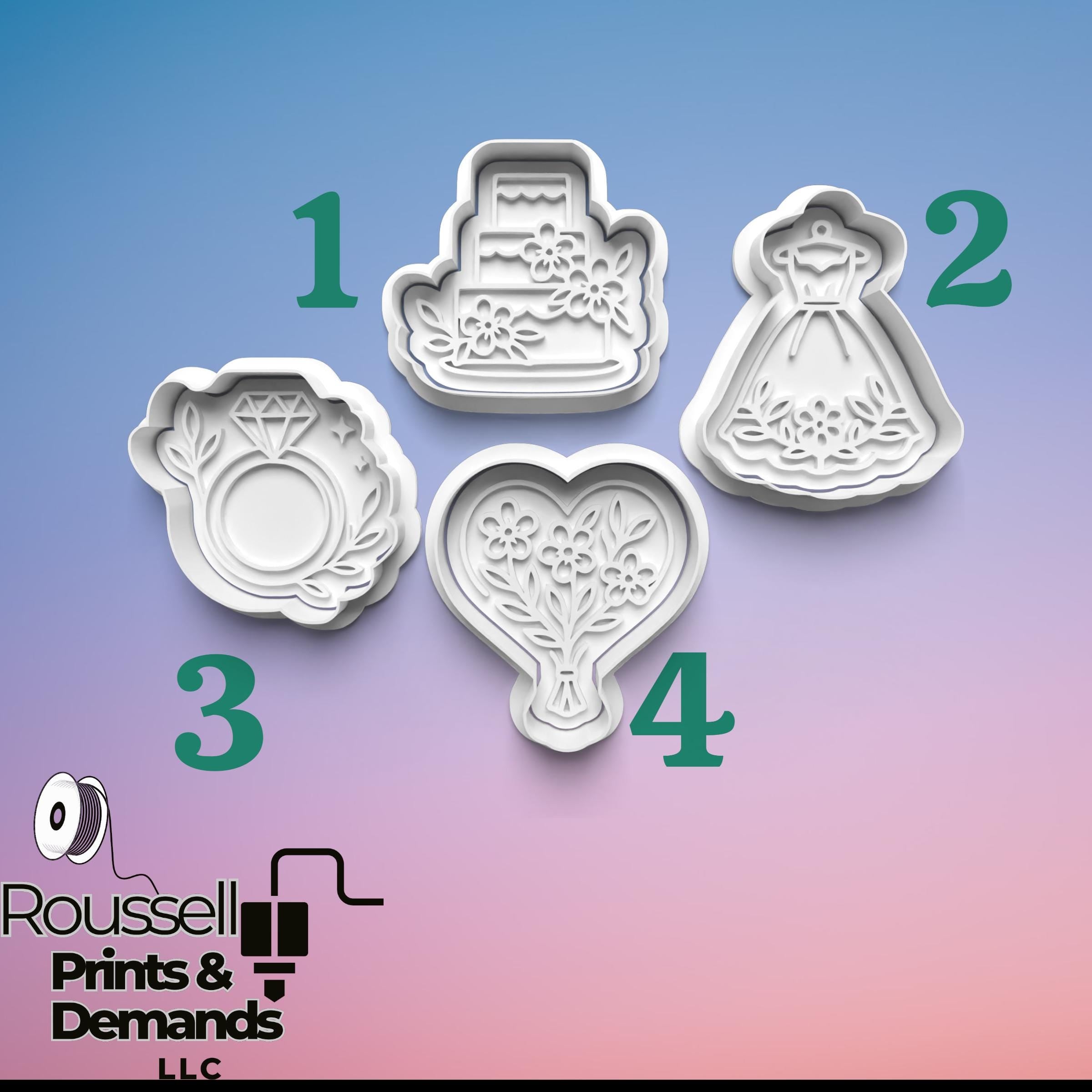Bridal Shower Cookie Cutter: 3D Printed Fondant & Clay Cutter
