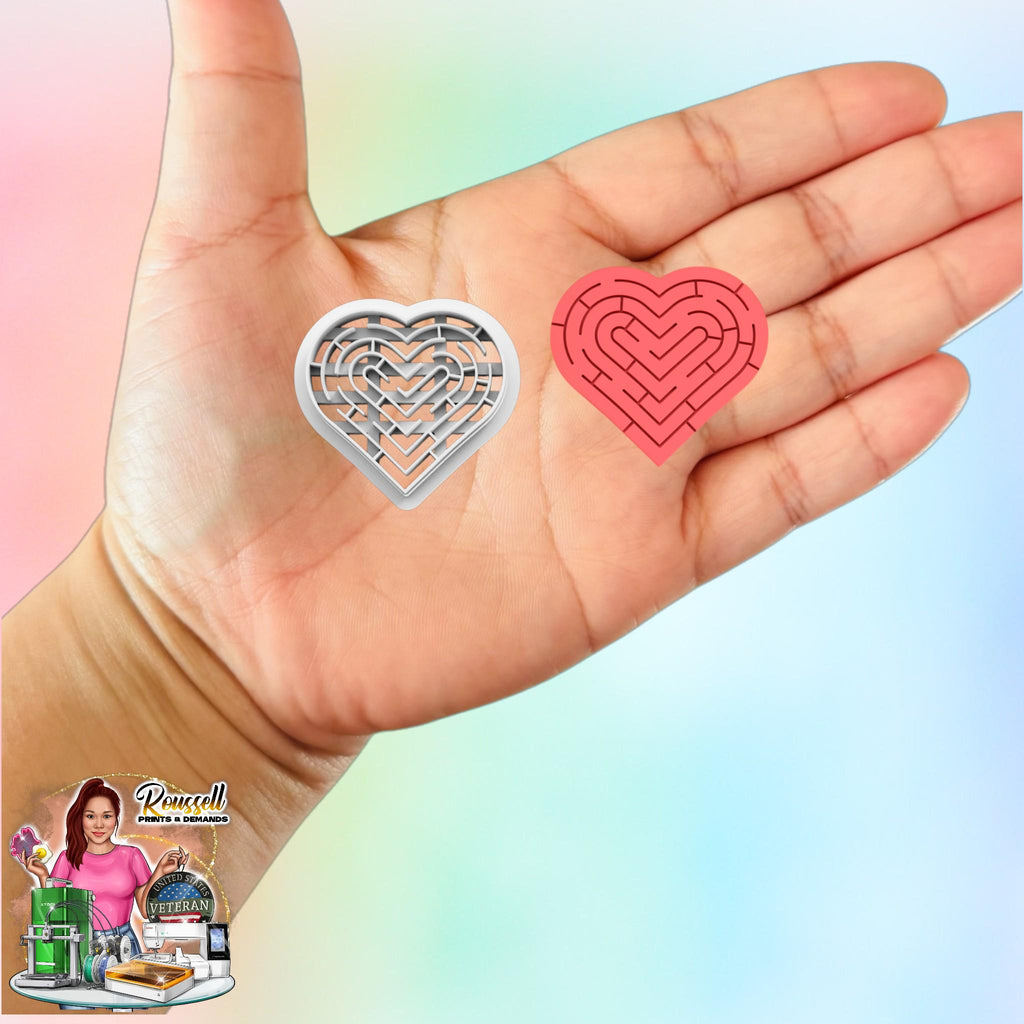 Heart Maze Valentines Polymer clay Cutter