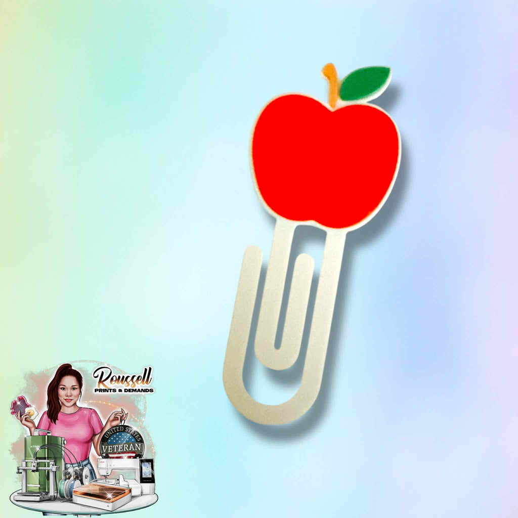 Apple 3d printed paper clip | 3d bookmark