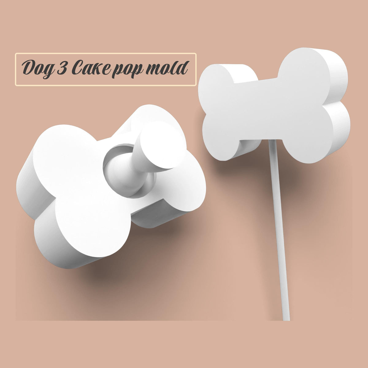 Dog theme 3 Cake pop mold 3d printed