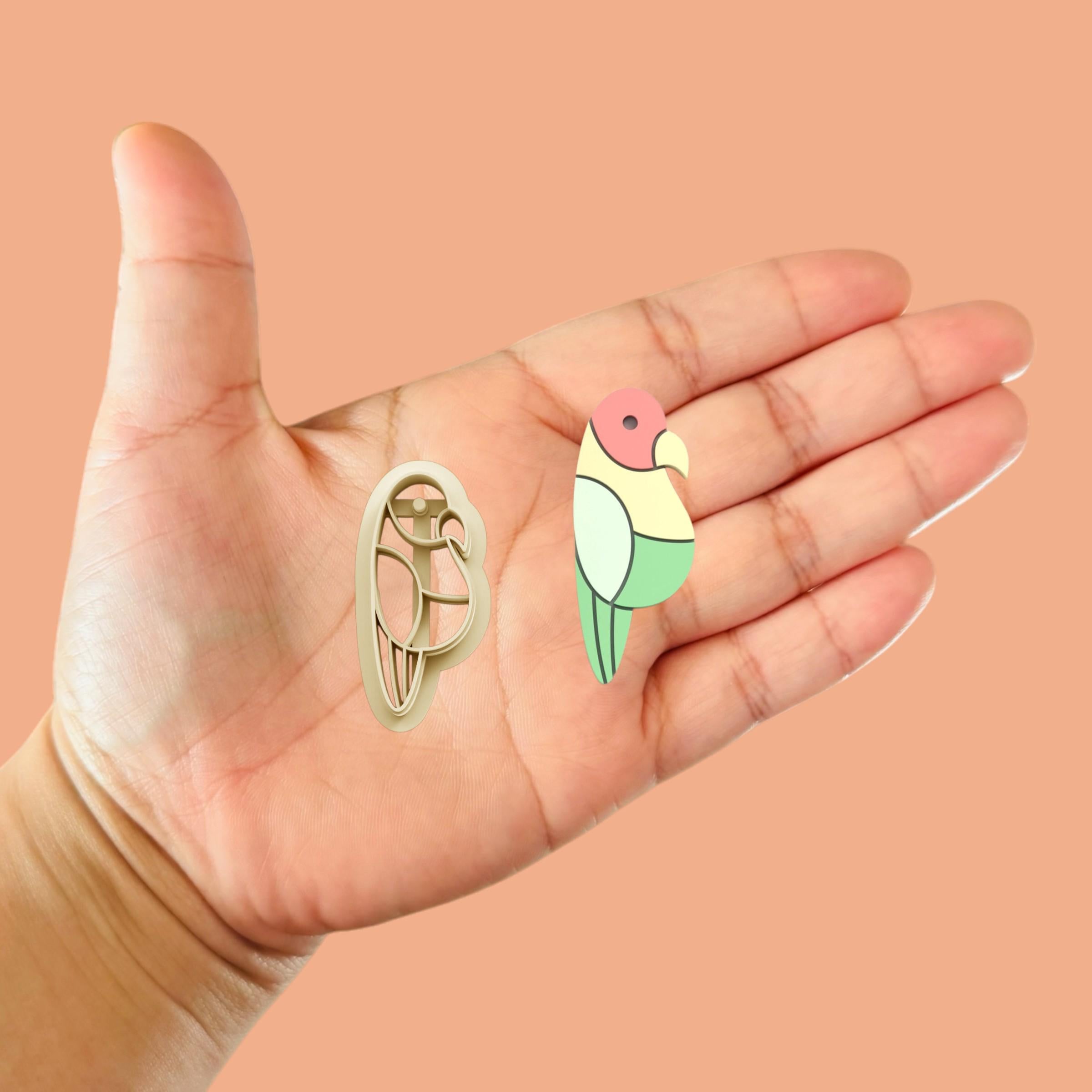 Agapornis Bird Clay Cutter: Tropical Polymer Clay Tool